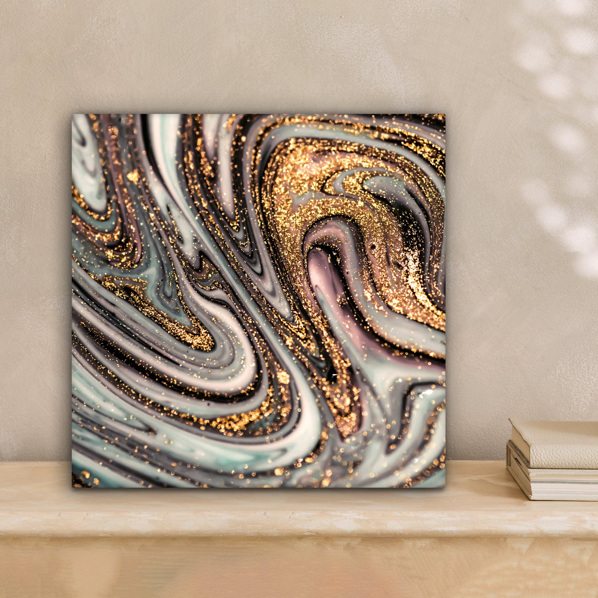 OneMillionCanvasses® Leinwandbild Marmoroptik - Gold - günstig online kaufen