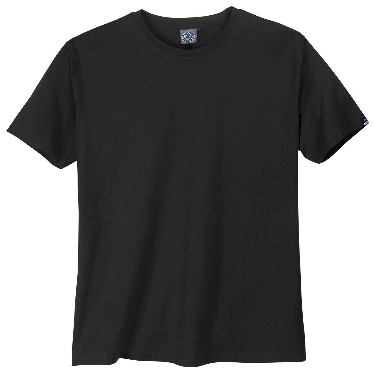 T-Shirt AHORN Große Ahorn Rundhalsshirt schwarz Größen Basic Sportswear Rundhals SPORTSWEAR