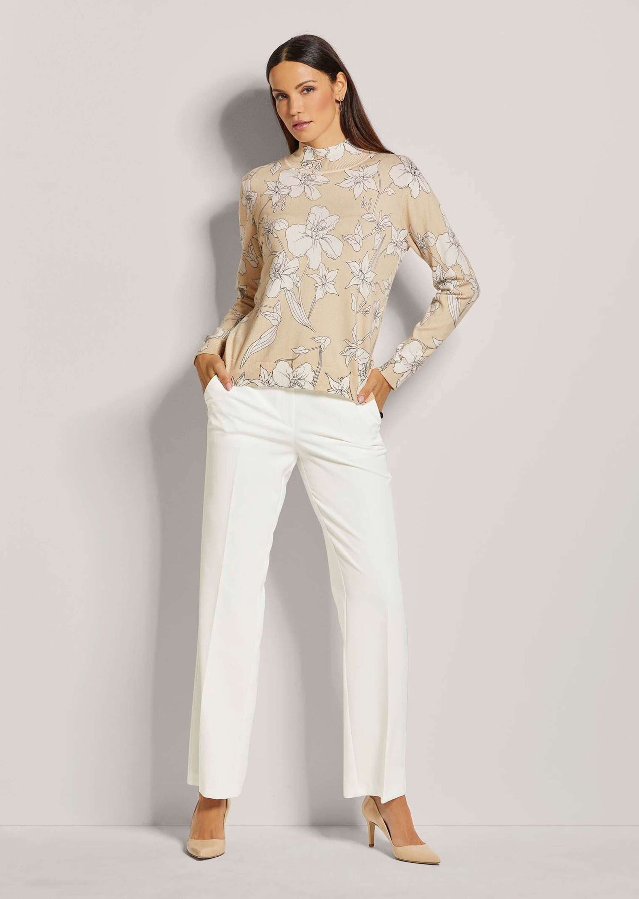 MADELEINE Strickpullover Feinstrick-Pullover mit Unikat-Print günstig online kaufen