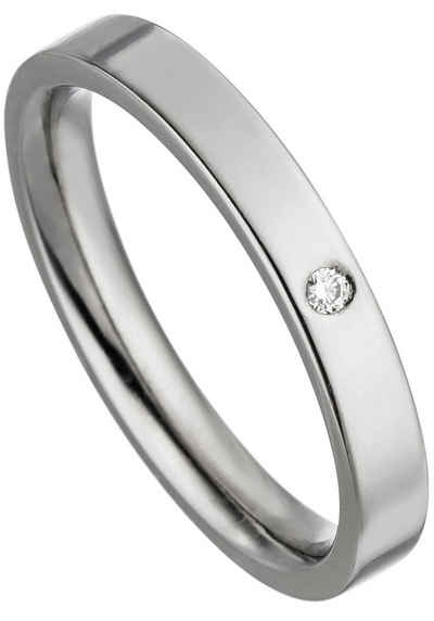 JOBO Partnerring Ring mit Diamant, Titan