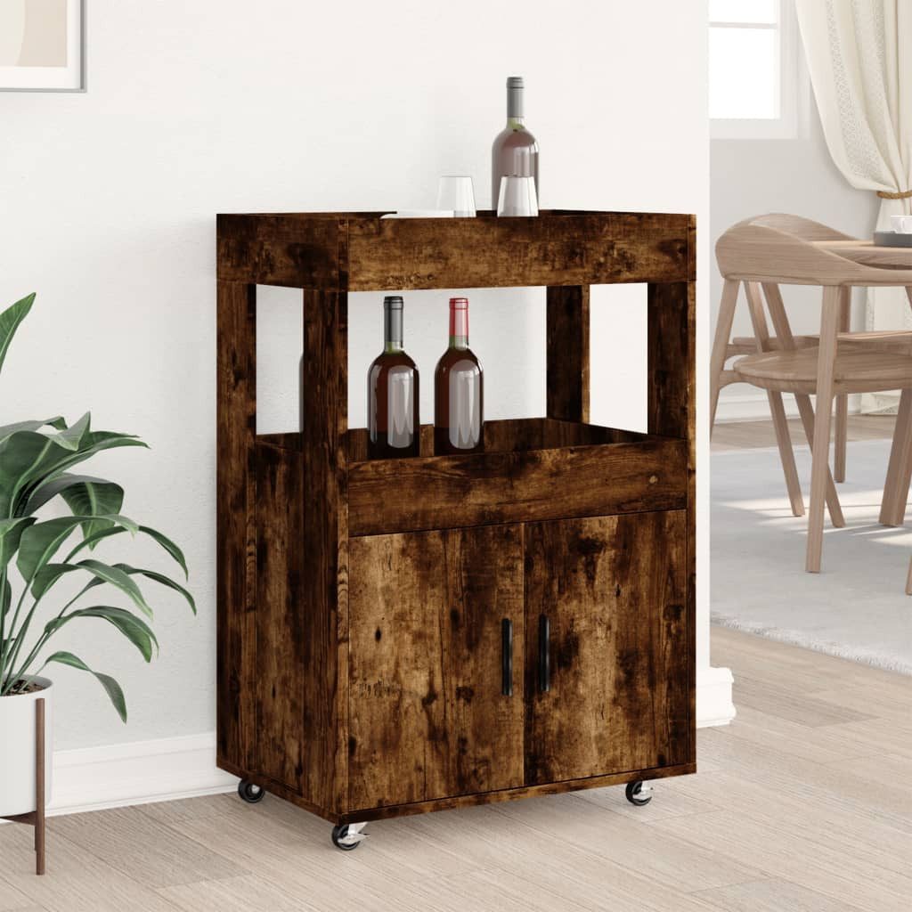 vidaXL Sideboard Barwagen Räuchereiche 60x39,5x89 cm günstig online kaufen