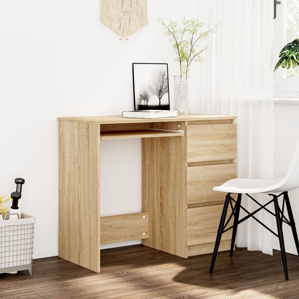 furnicato Schreibtisch Sonoma-Eiche 90x45x76 cm Holzwerkstoff günstig online kaufen