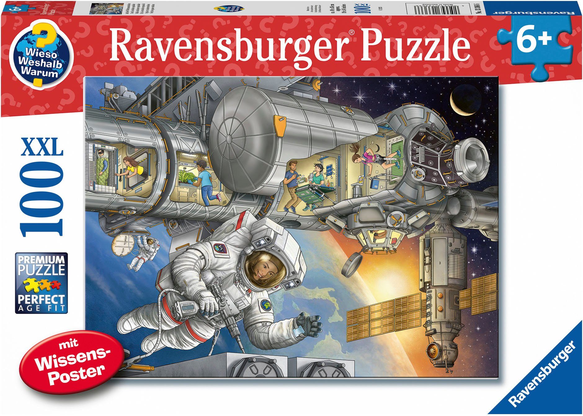 Weltraumstation, Warum? 100 - Ravensburger Germany; schützt FSC®- in Puzzle Made Weshalb? Puzzleteile, der Wald Wieso? weltweit Auf