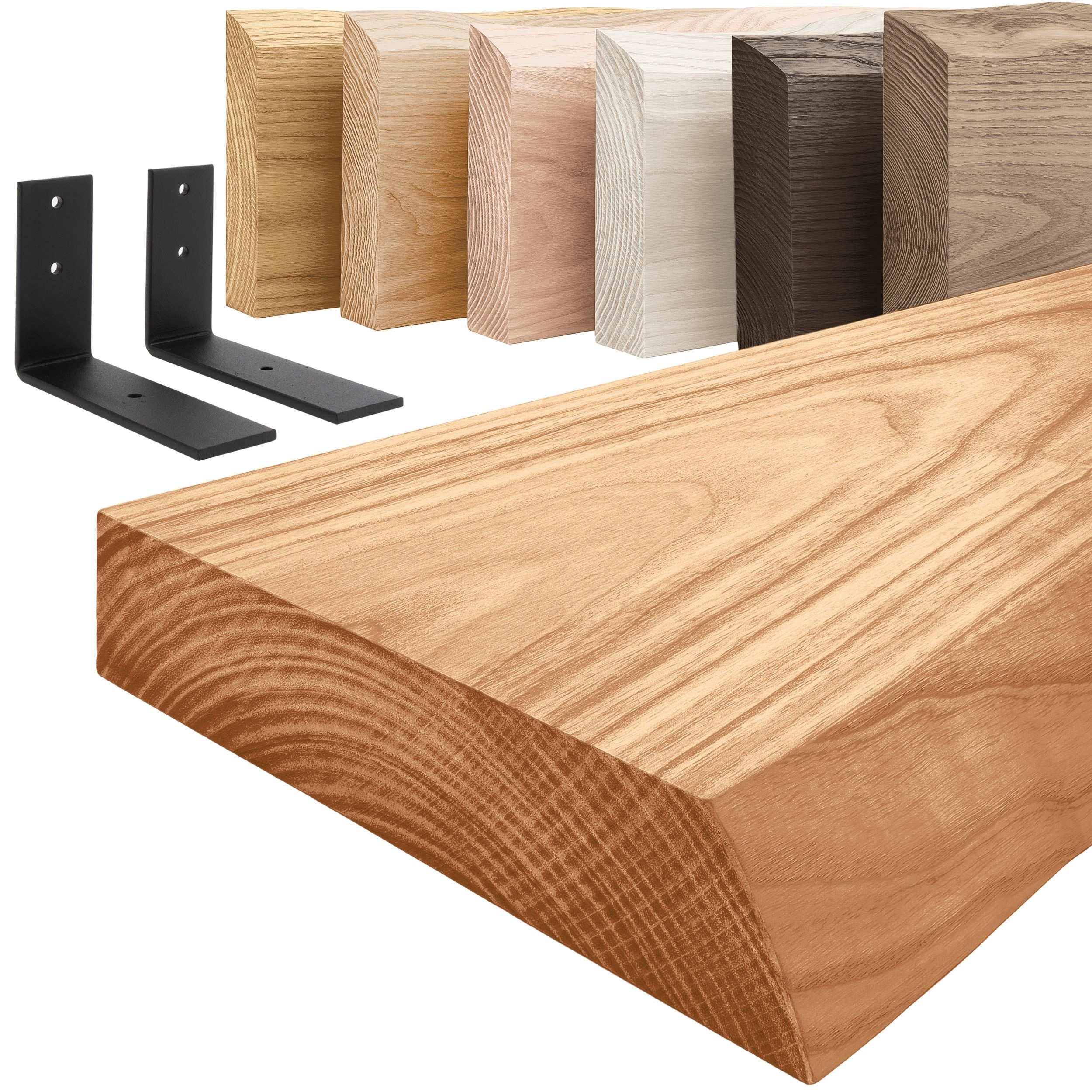 LAMO Manufaktur Wandregal Holz Baumkante Regal günstig online kaufen