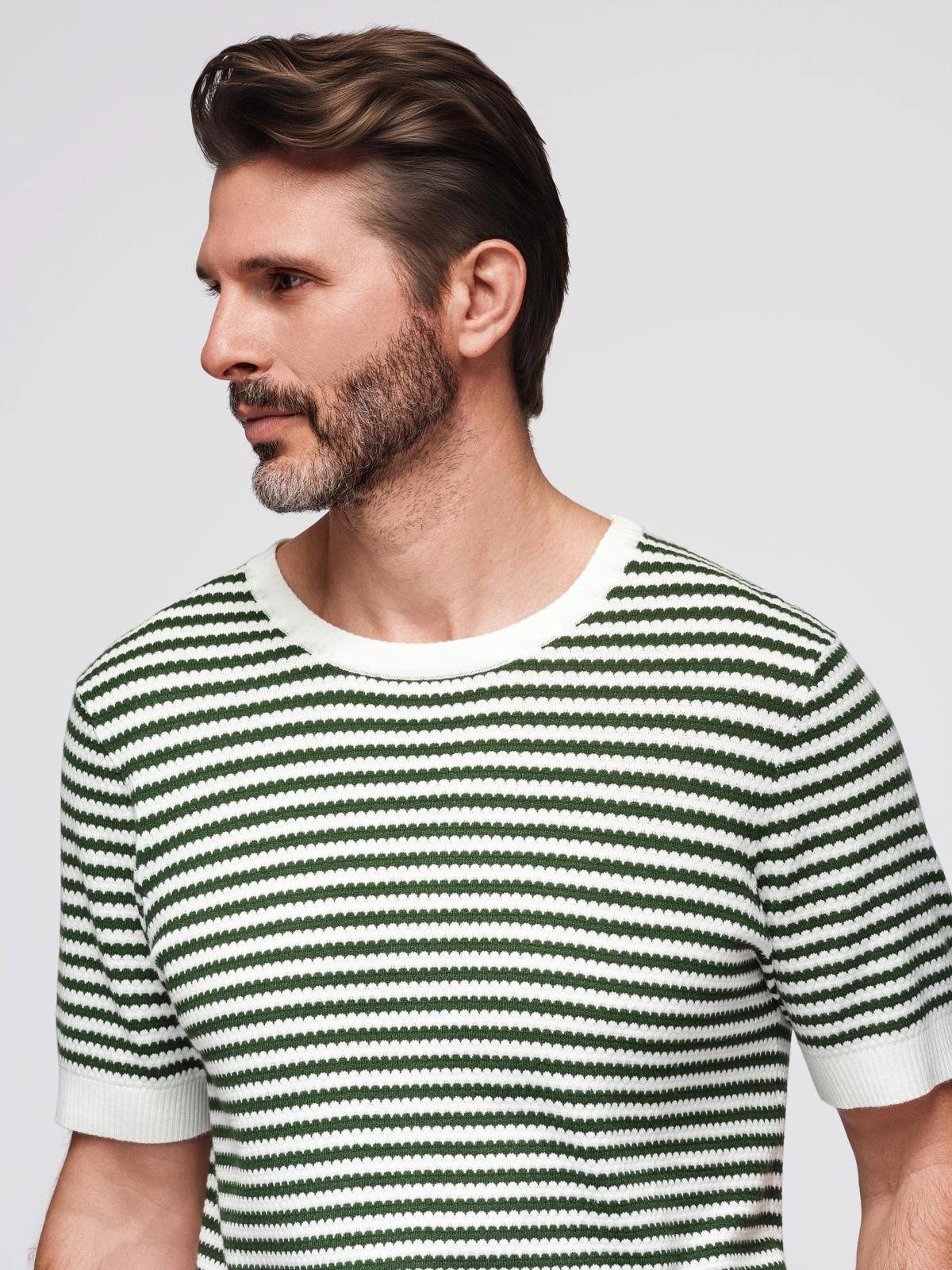 THÉÂTRE D OMBRES T-Shirt Gestreiftes Herren-T-Shirt mit durchbrochener Stru günstig online kaufen