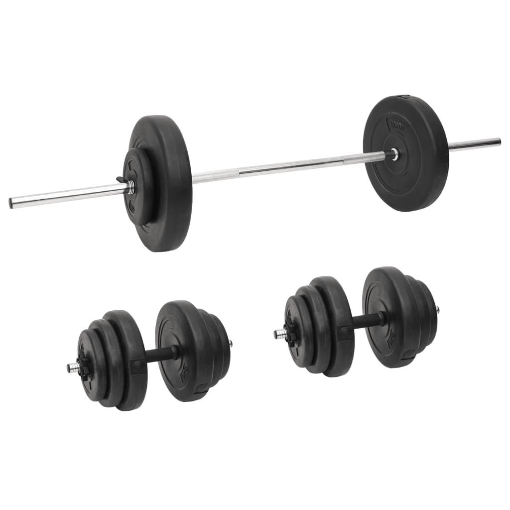 Hantel Langhantel und Kurzhantel mit Gewichten 60 kg