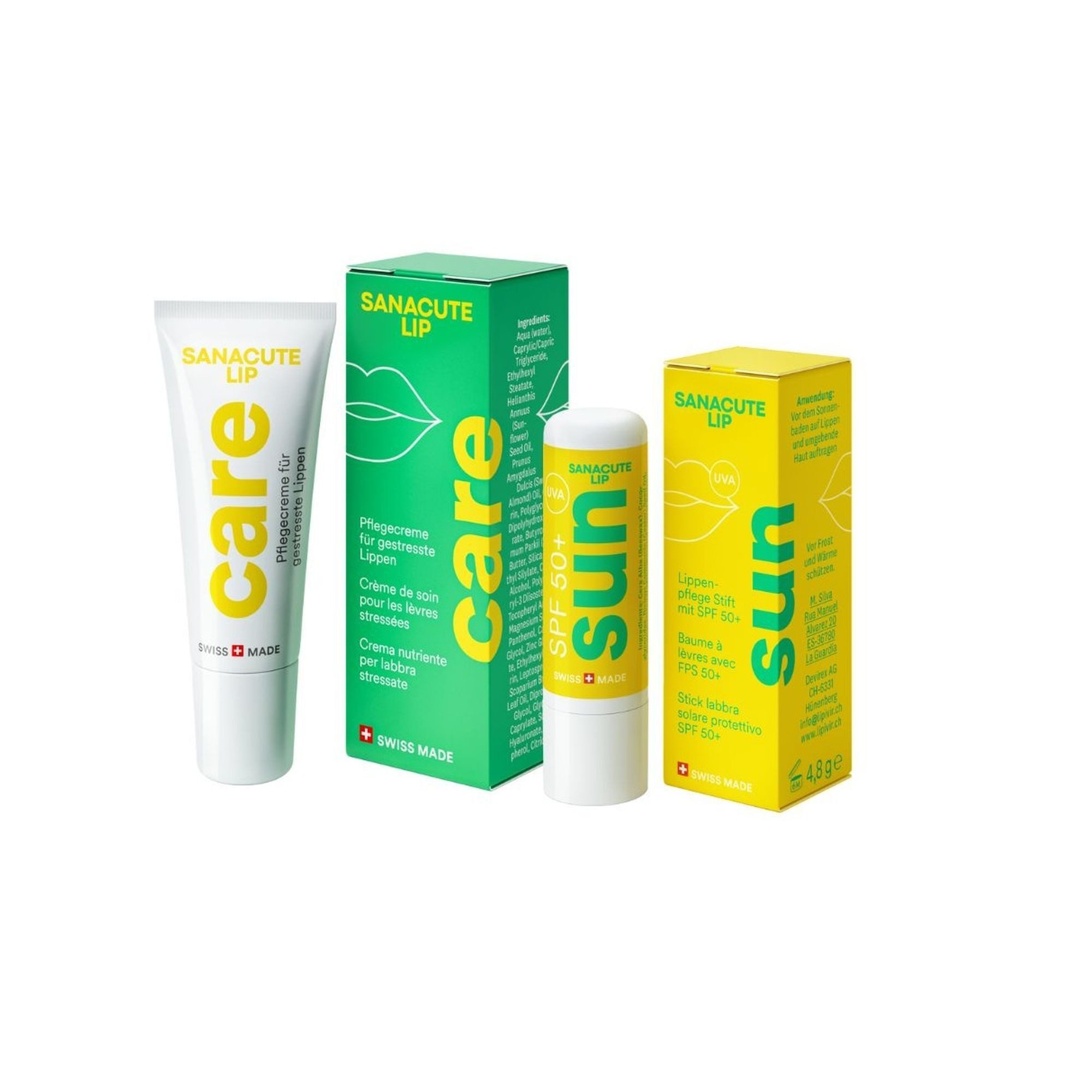 Sanacute Gesichtslotion Set: Lippenpflege, 2-tlg.