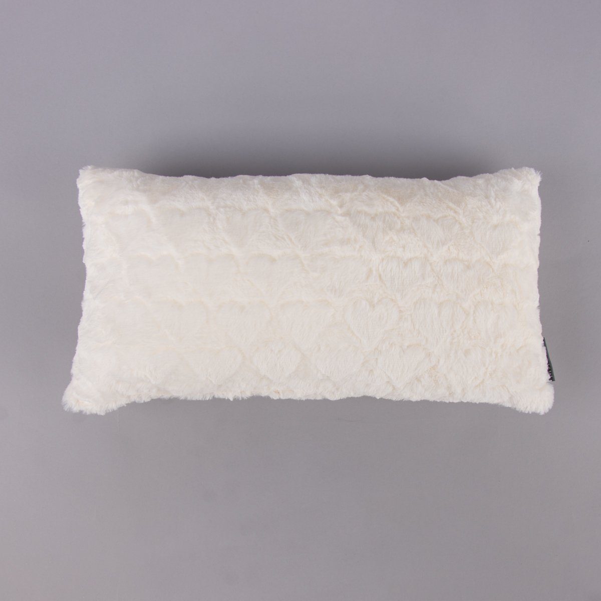 Magma Heimtex Fellkissen Magma Deko Kissen Fluffy Herzen weiß 30x50cm