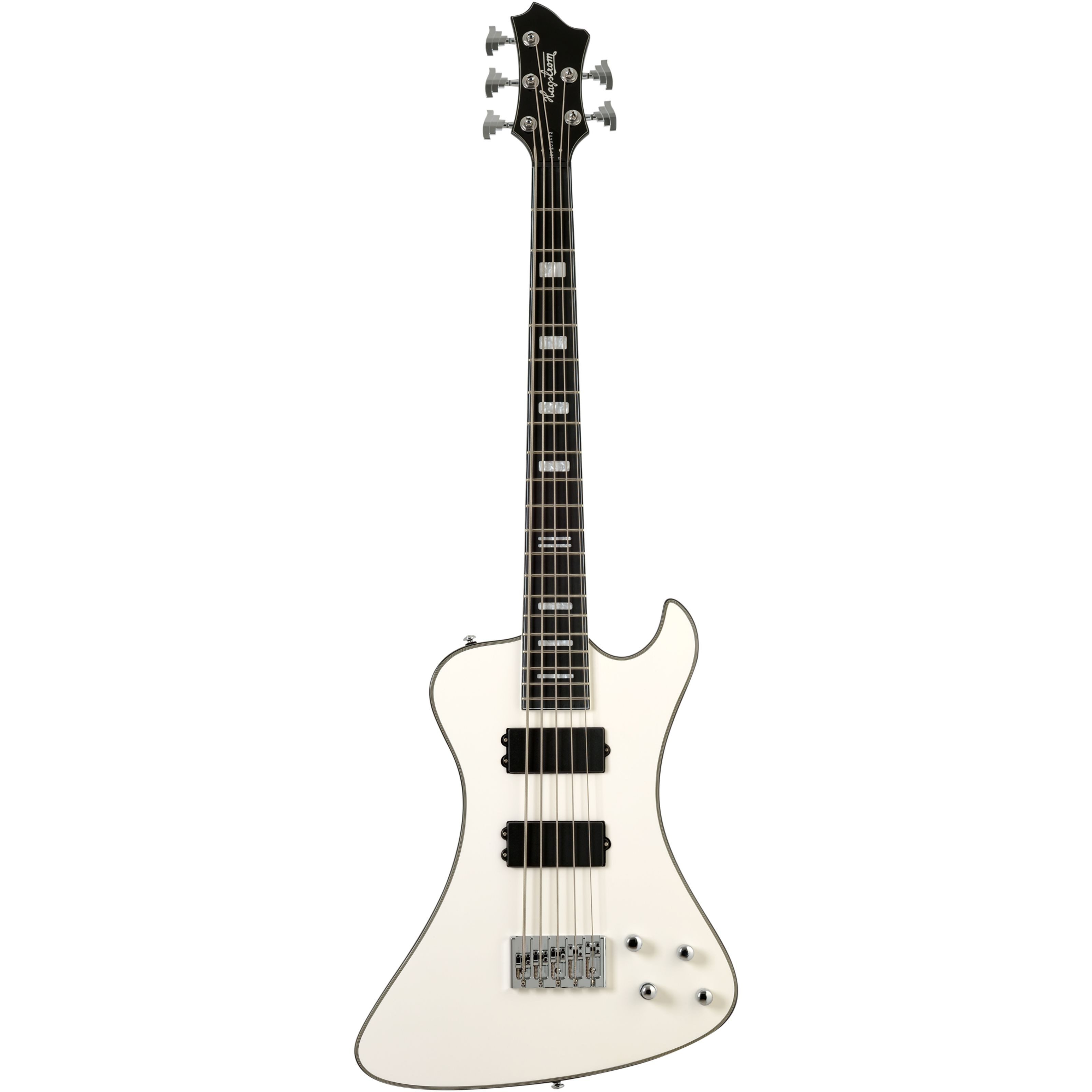 Hagstrom E-Bass, E-Bässe, 5-Saiter E-Bässe, Nekromant 5 White Gloss - E-Bass