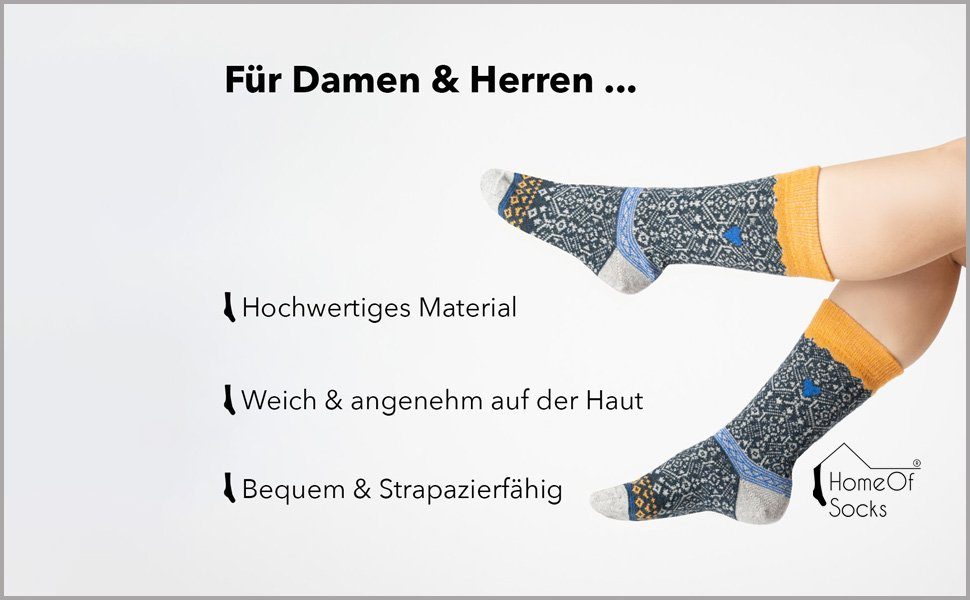 HomeOfSocks Socken strapazierfähige Wollsocke dünne Schweden Skandinavische Design 70% Aus "Schweden" Kuschelsocken Nordic und Wolle Wollanteil Socken mit