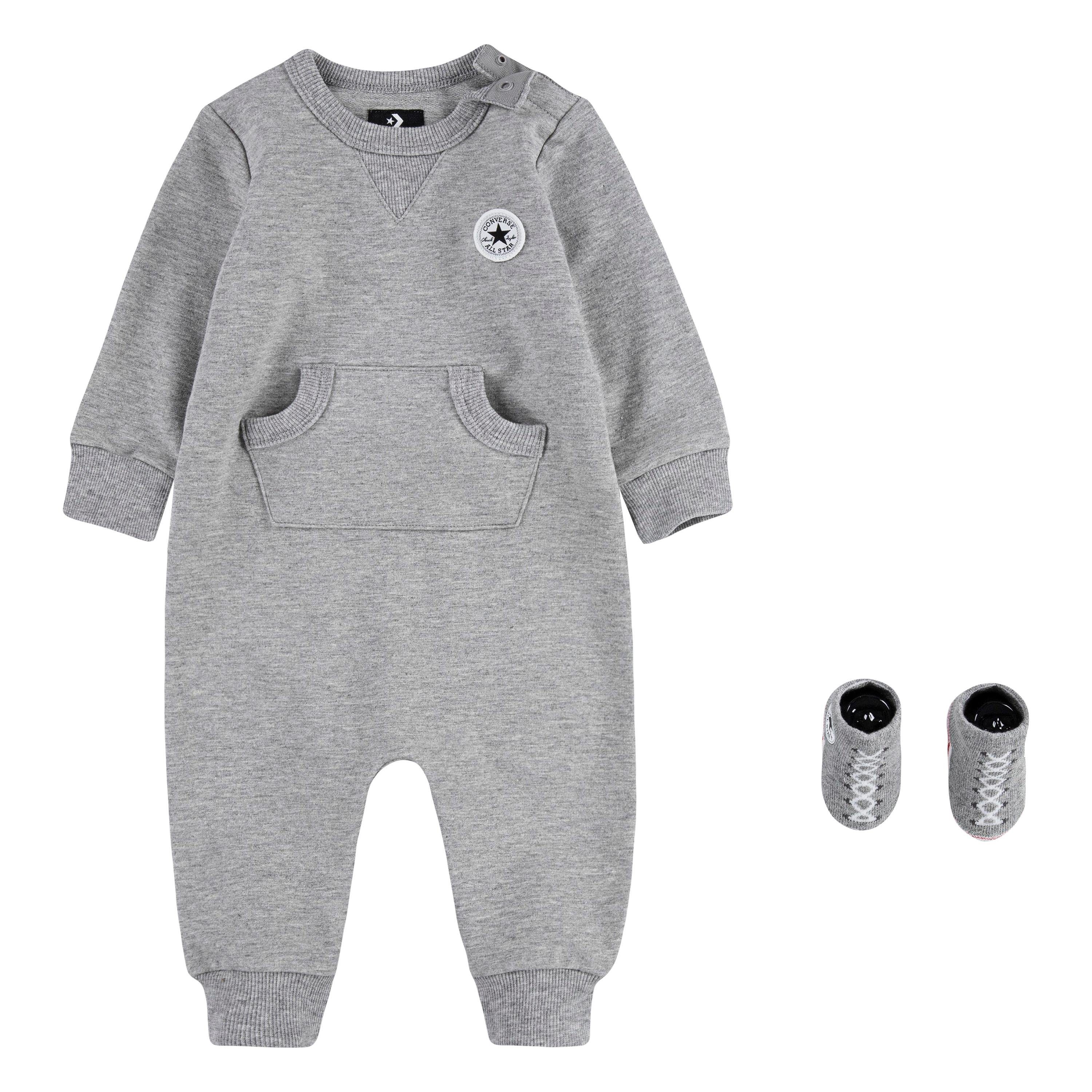 COVERALL CHUCK Strampler (Set) LIL grau W/ Converse SOCK BOOTIE S