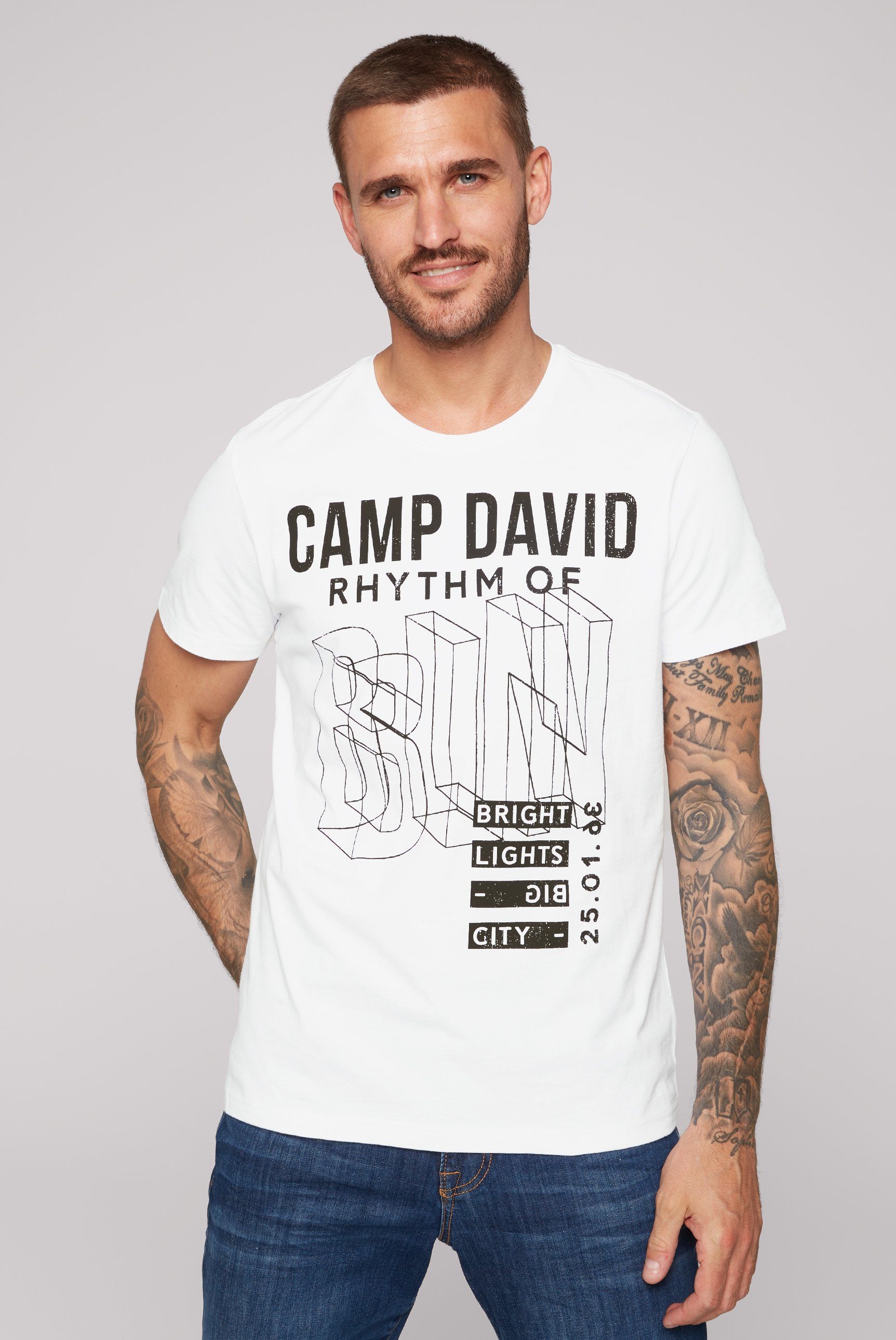 CAMP DAVID Rundhalsshirt aus Baumwolle