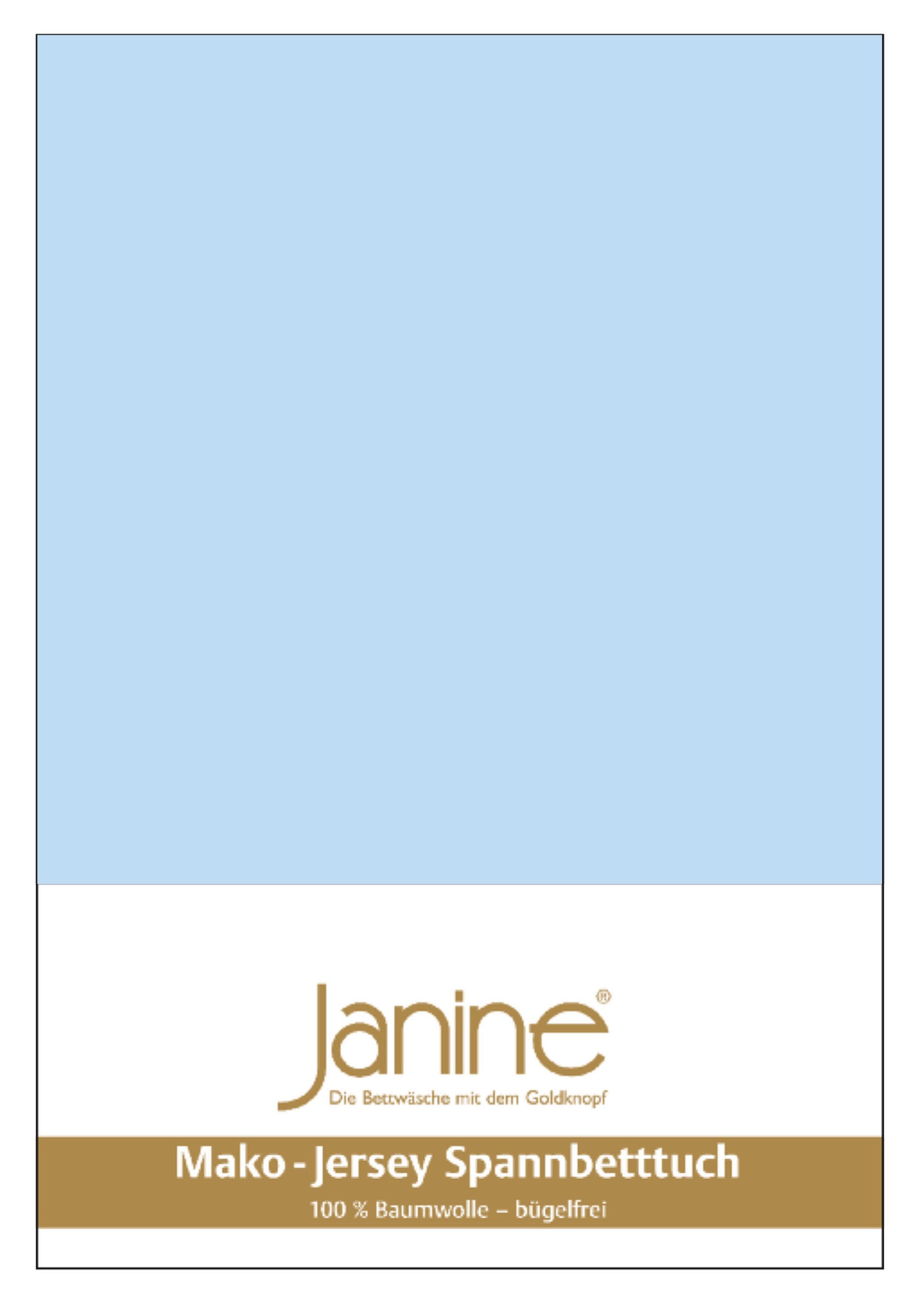 Janine Janine Spannbetttuch Mako-Feinjersey 5007 hellblau (12) Größe:  100x günstig online kaufen