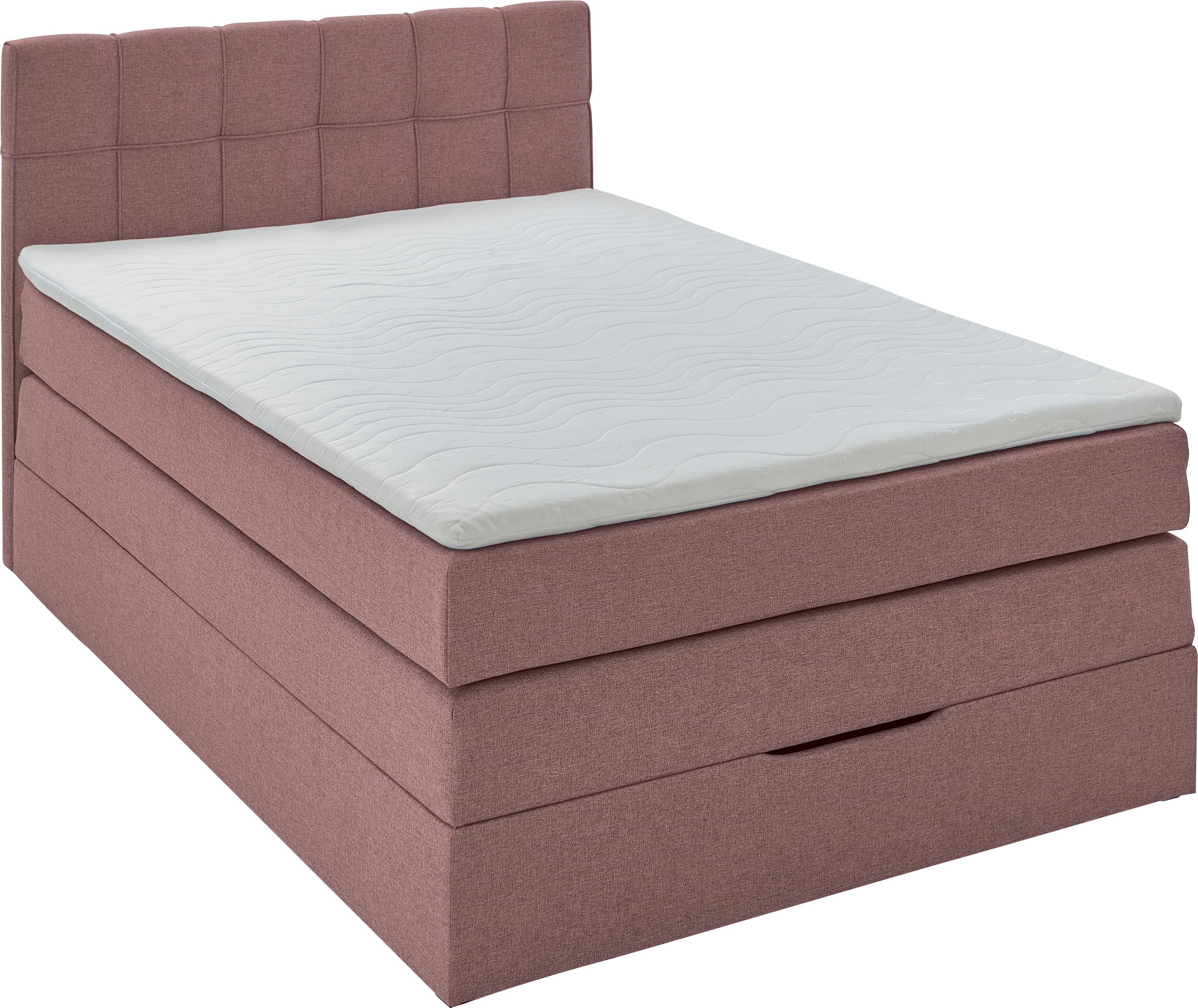 Home affaire Boxspringbett Fornoli, inkl. Topper und Bettkasten, H3 in zwei Matratzenarten