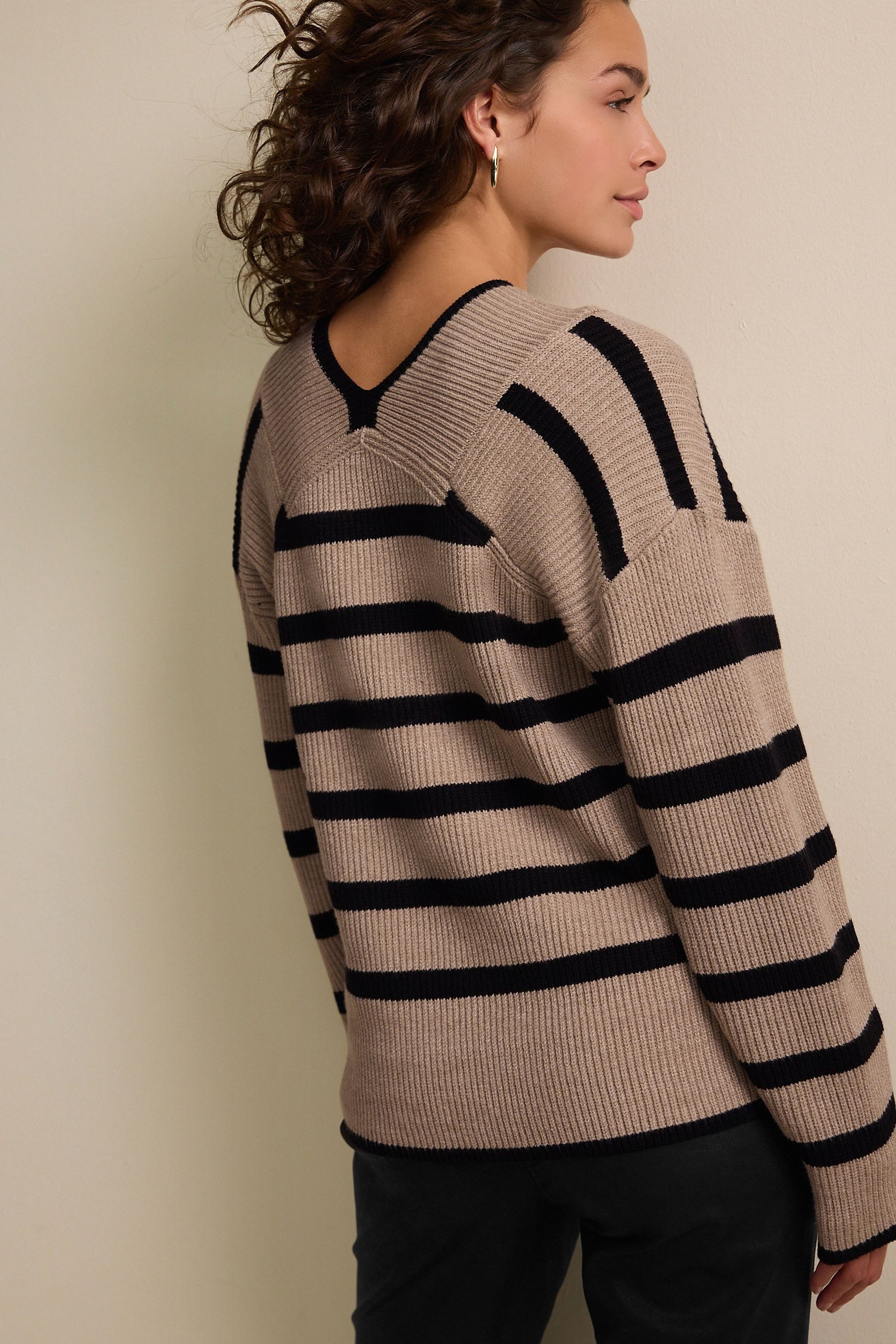 Next V-Ausschnitt-Pullover Ripp-Oberteil mit V-Ausschnitt (1-tlg) günstig online kaufen