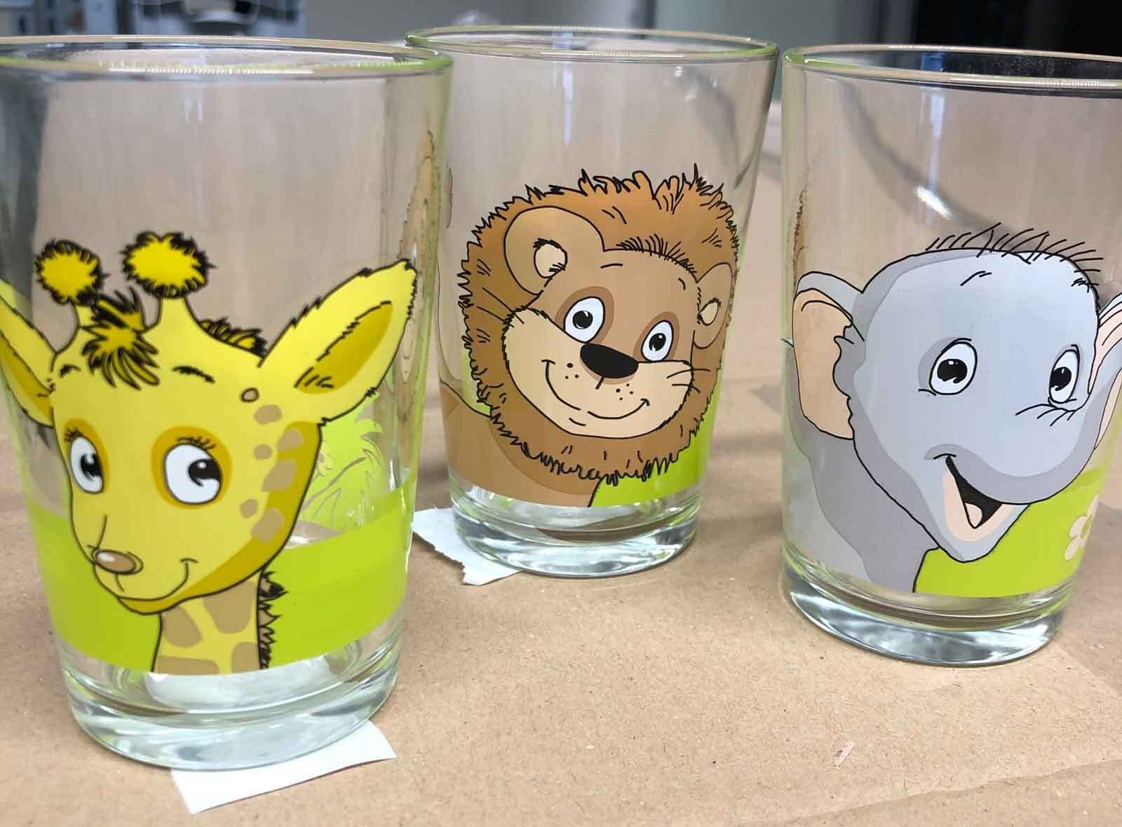 Ritzenhoff & Breker Kinderbecher Dschungeltiere Kindergläser 205 ml 3er Set, 3-tlg., Glas