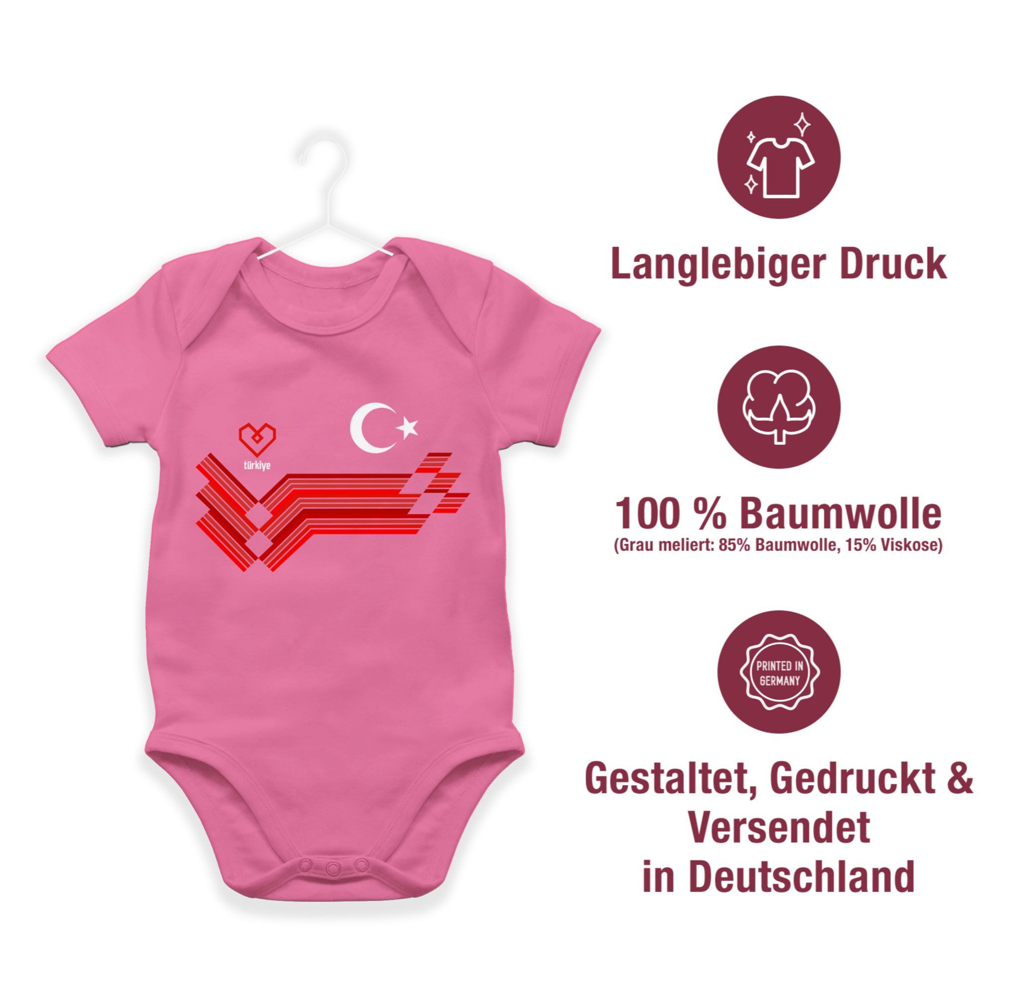 Shirtracer Shirtbody Türkiye Fanartikel EM, Türkei Wappen 2024 Fussball EM Fanartikel Baby