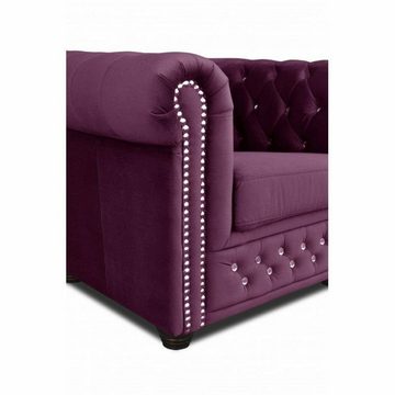 JVmoebel Sofa Designer Rosa Chesterfield Zweisitzer York Blink Couch Polster Sofas, Made in Europe