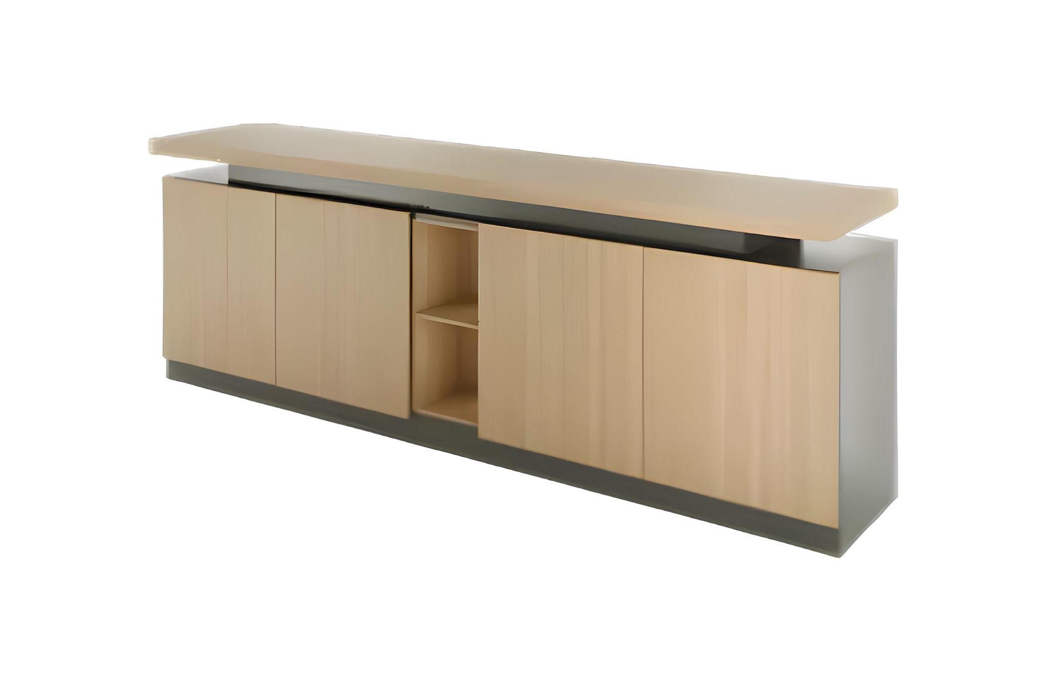 Sideboard Büro Kommode mit Schubladen und Fächern in Holzoptik