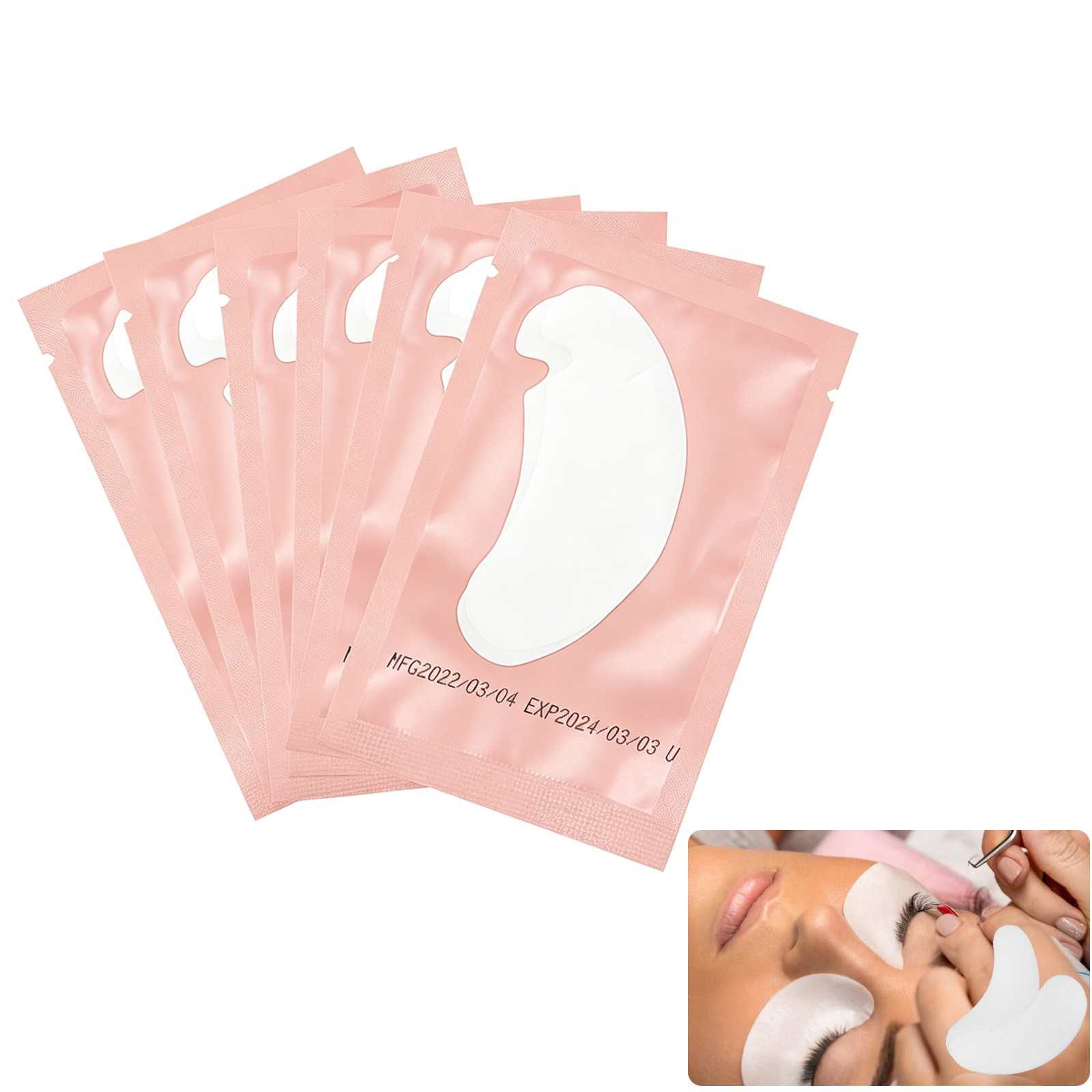 DEBAIJIA Augenpads 100 Stück Einweg Wimpernpads, für Wimpernverlängerung