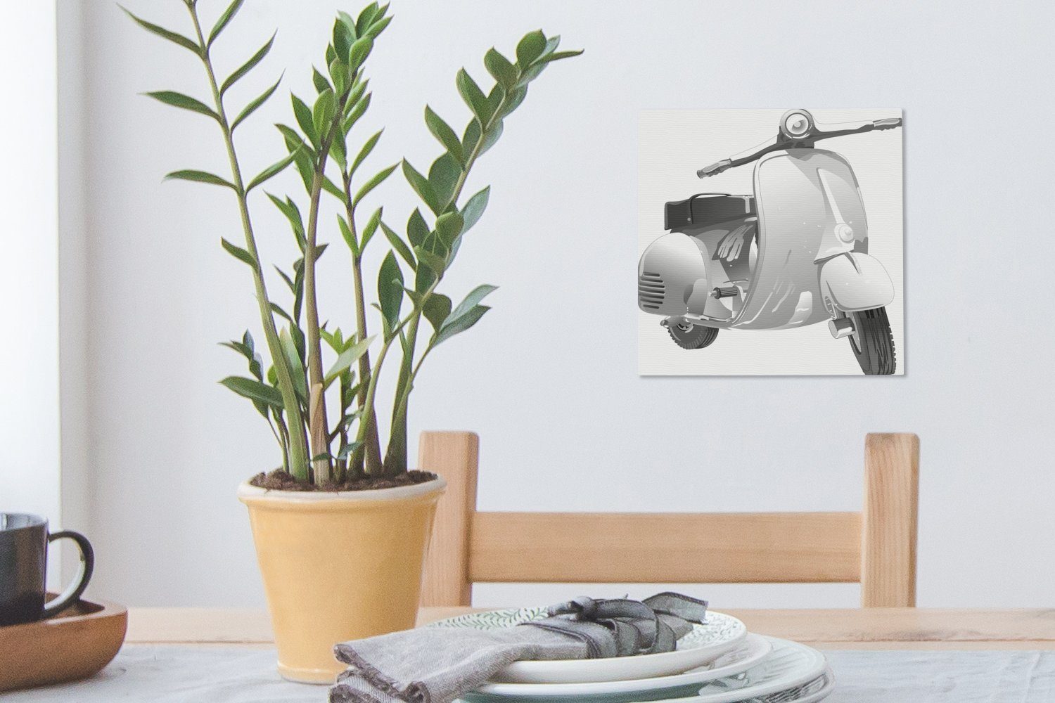 Leinwand St), grauen Bilder eines Illustration (1 - OneMillionCanvasses® Eine Leinwandbild Wohnzimmer und schwarz weiß, Schlafzimmer Rollers für