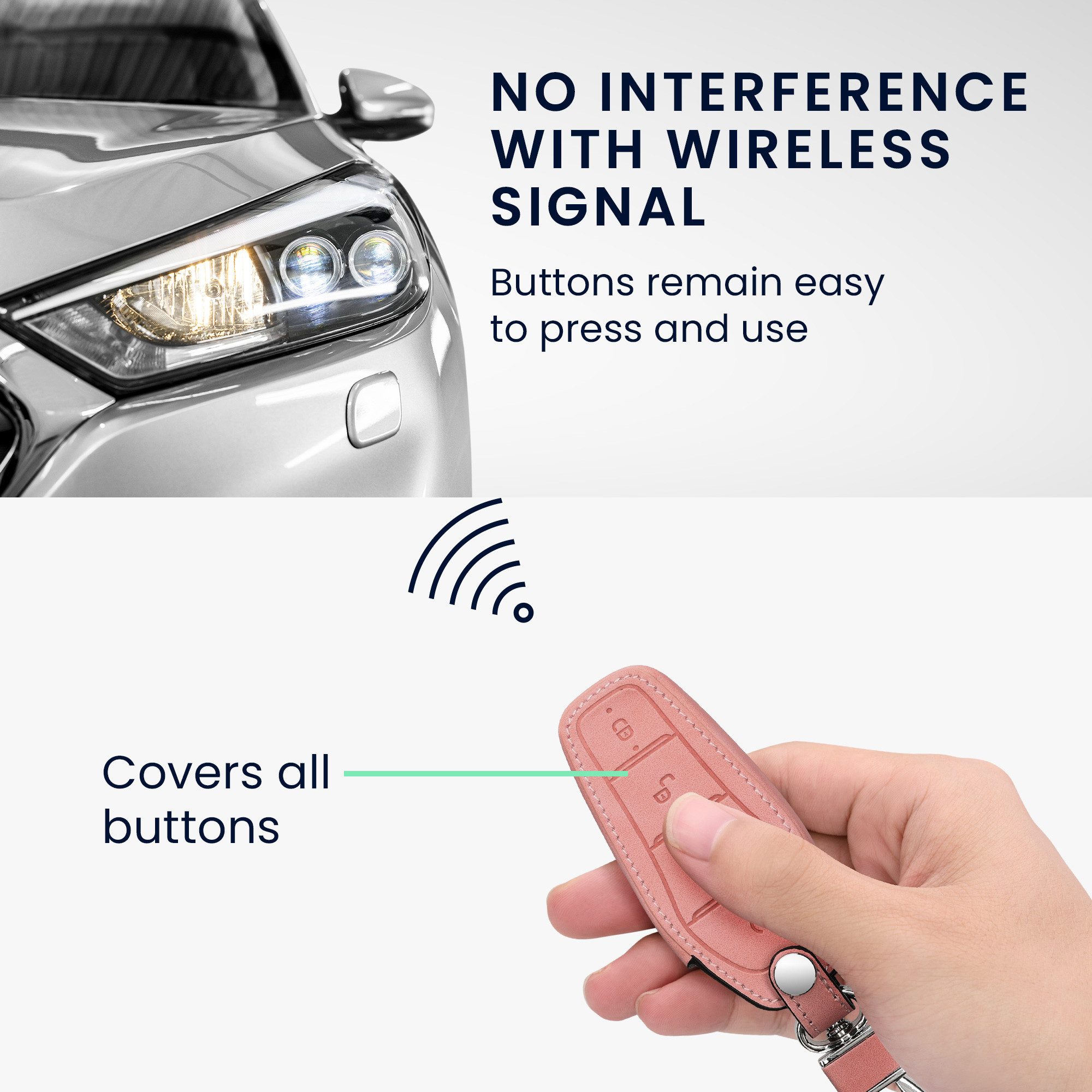 kwmobile Schlüsseltasche Autoschlüssel Hülle für (1-tlg), Nubuklederoptik - Kunstleder Schutzhülle Schlüsselhülle Cover
