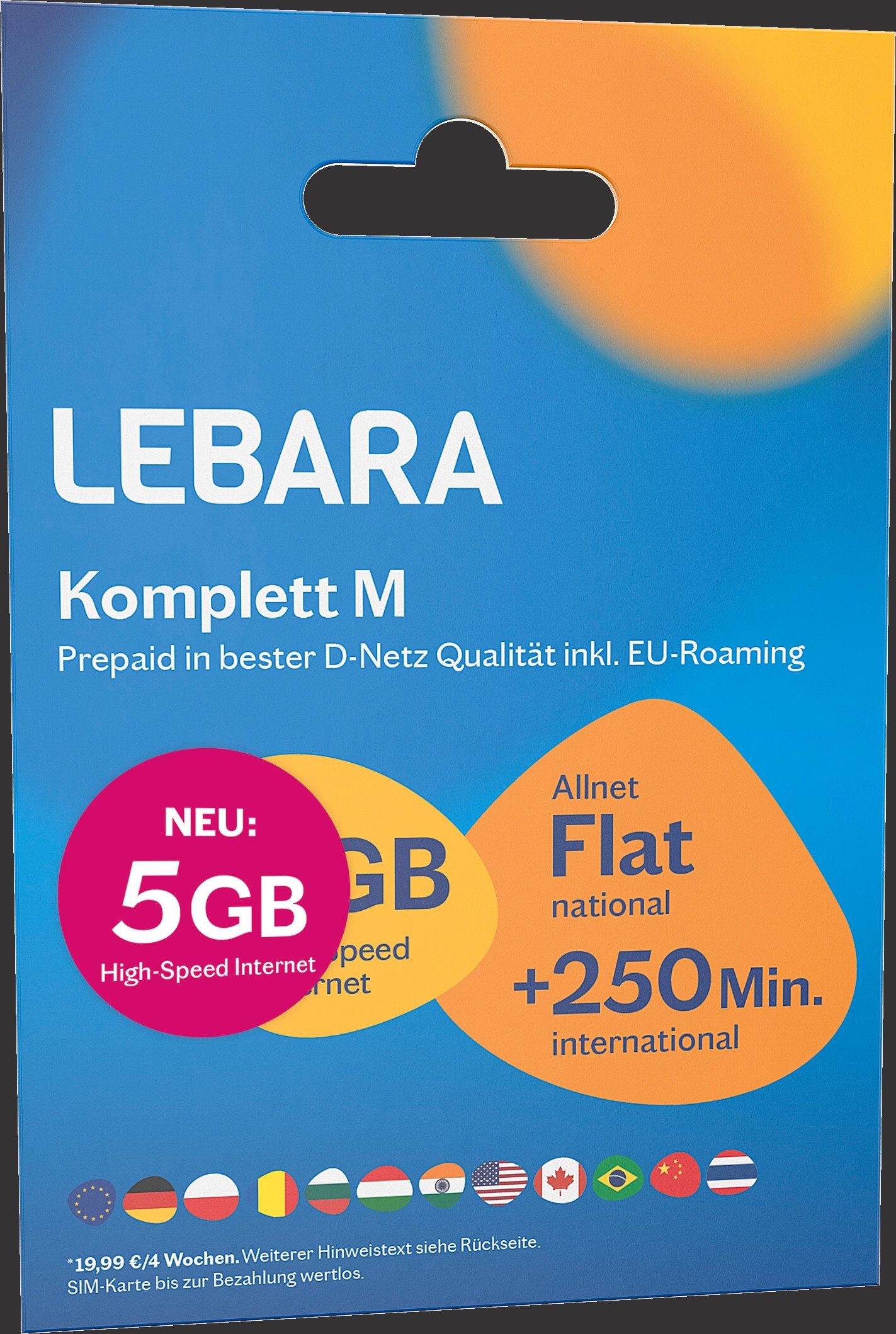 Lebara Komplett M SIM-Paket (Prepaid Mobilfunk) Prepaidkarte