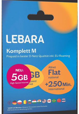 Lebara »Komplett M SIM-Paket (Prepaid Mobilfu...