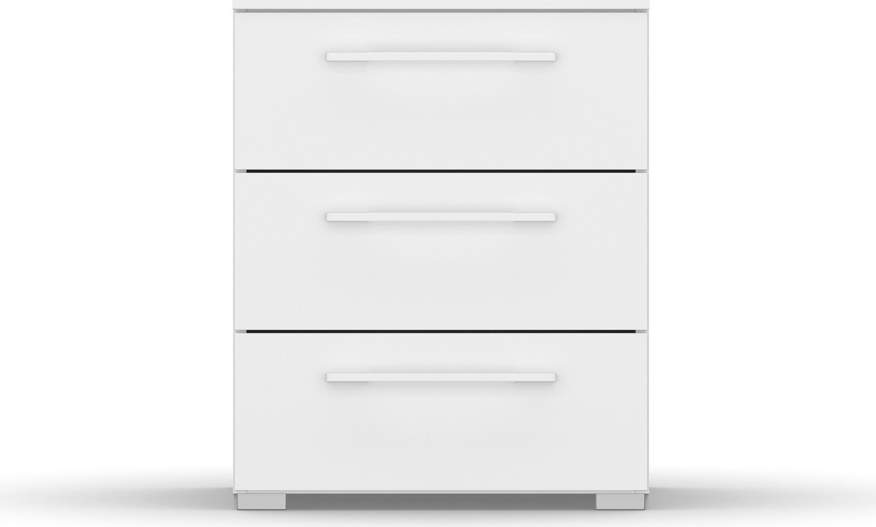 rauch Nachtkommode Nachttisch Nachtkonsole Nachtschrank SKAT PURE (inkl. SOFT-CLOSE-FUNKTION), mit 3 Schubladen in puristischem Design MADE IN GERMANY