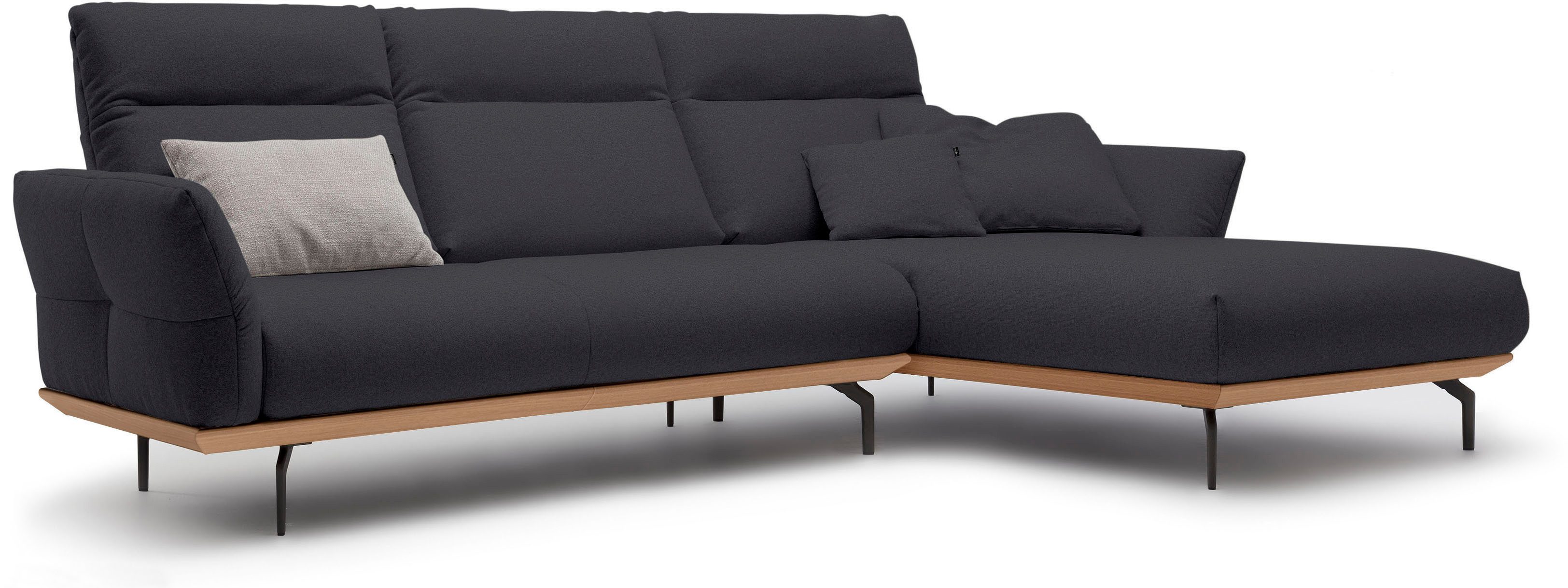 Creation BY ROLF BENZ Ecksofa CR.460, Sockel in Eiche, Alugussfüße in umbragrau, Breite 298 cm