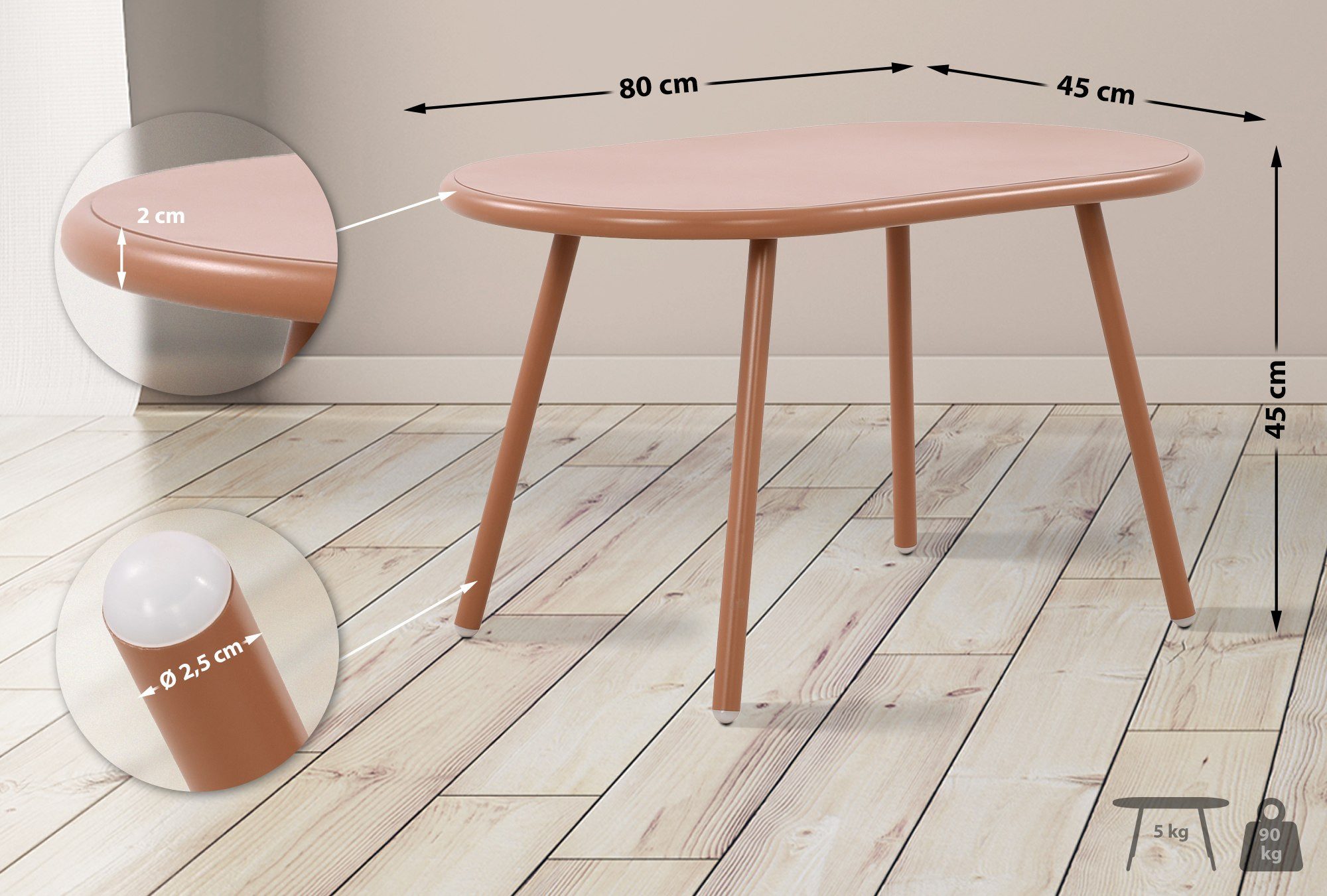 TPFLiving Couchtisch Velan (Tischplatte: Recyceltes Polypropylen, UV-bestän günstig online kaufen