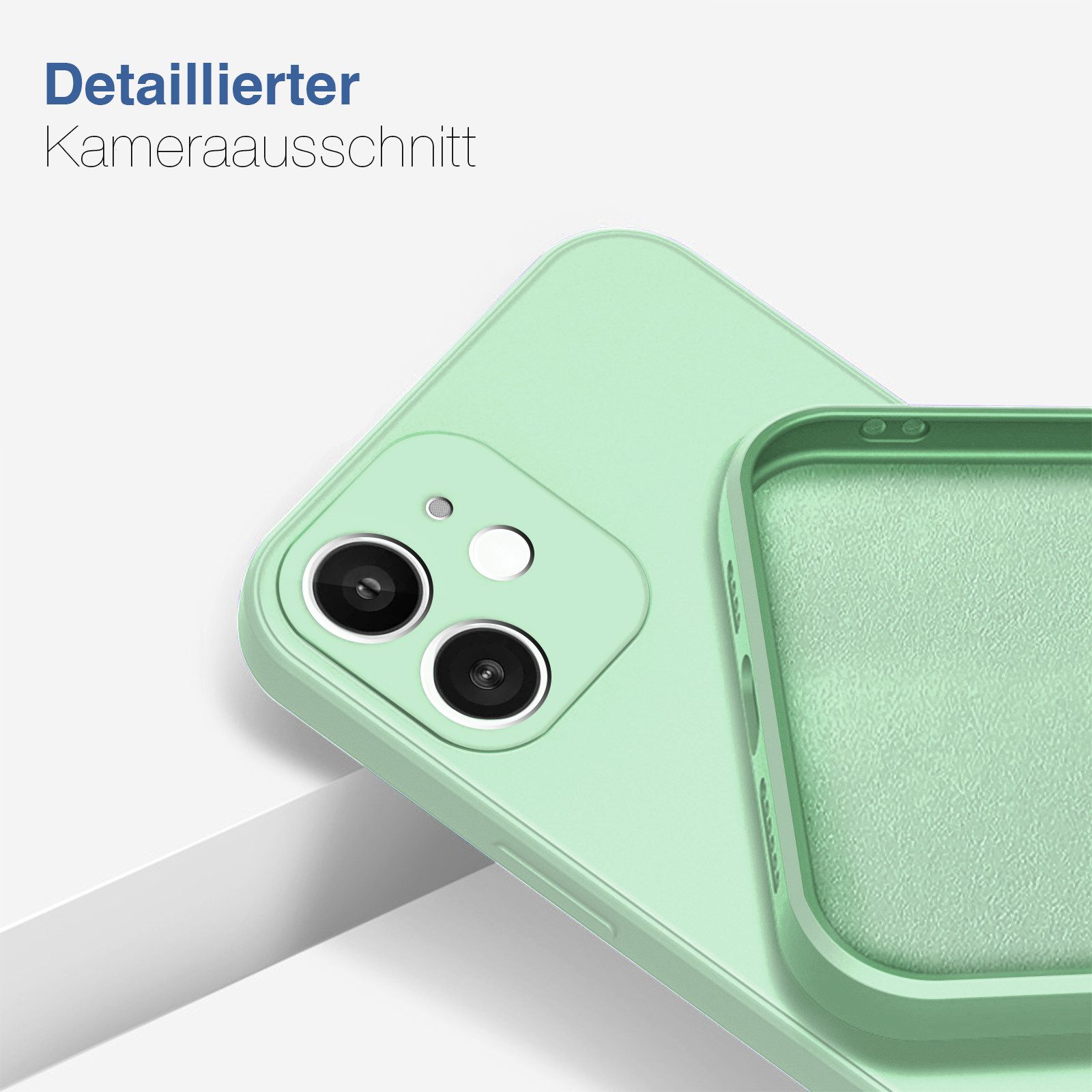 Tec-Expert Handyhülle SoftGrip Cover Hülle für Apple iPhone 12, Handy Case Bumper integrierter Kameraschutz flexibel