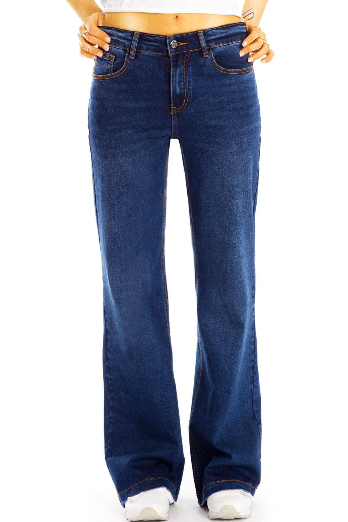 be styled Bequeme Jeans Weit geschnittene Medium waist Jeans Hose regular fit - Damen - j17k-2 mit Stretch-Anteil