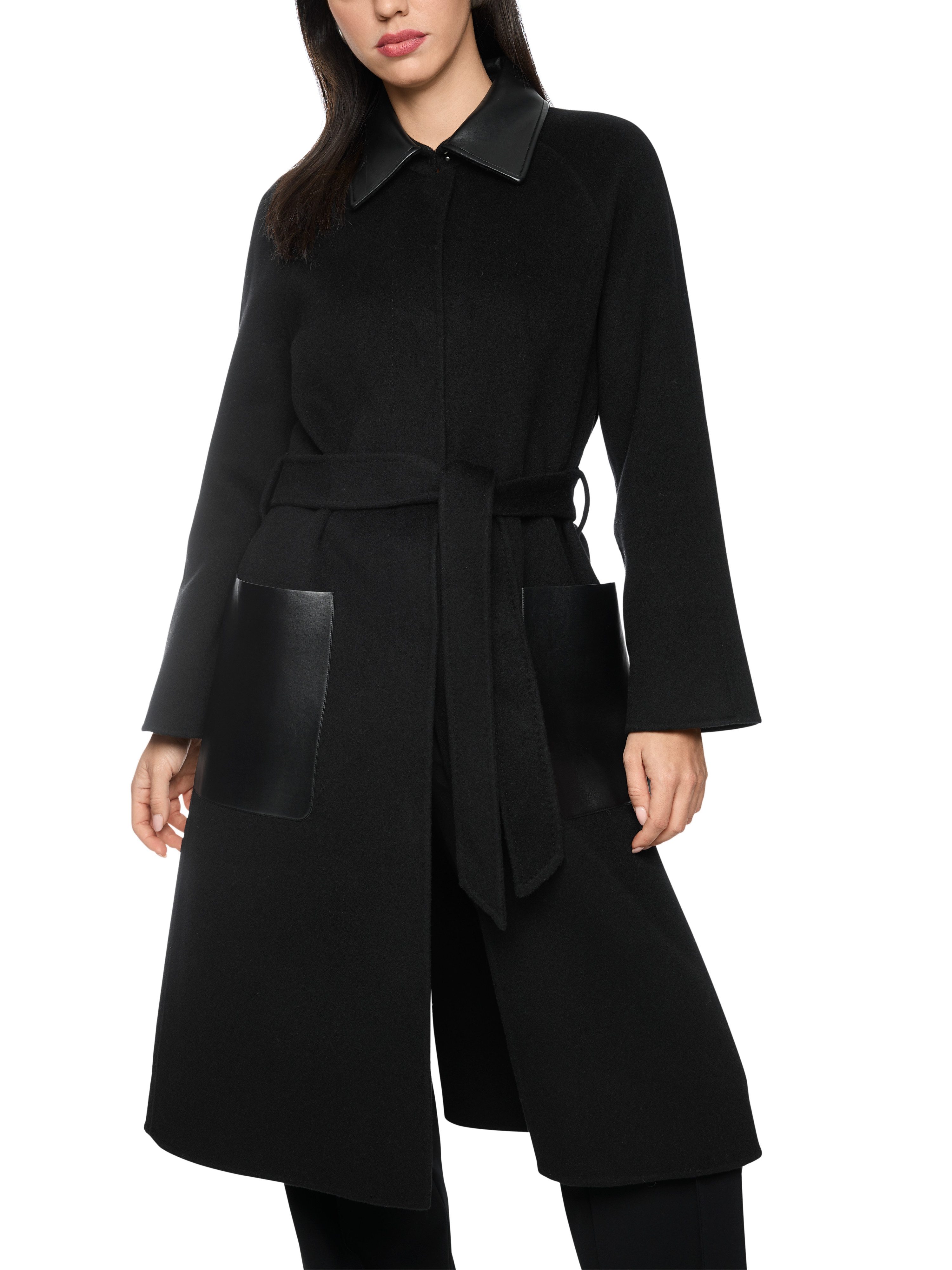 Marc Cain Kurzmantel Urban Office Premium Damenmode mit Fake-Lederdetails
