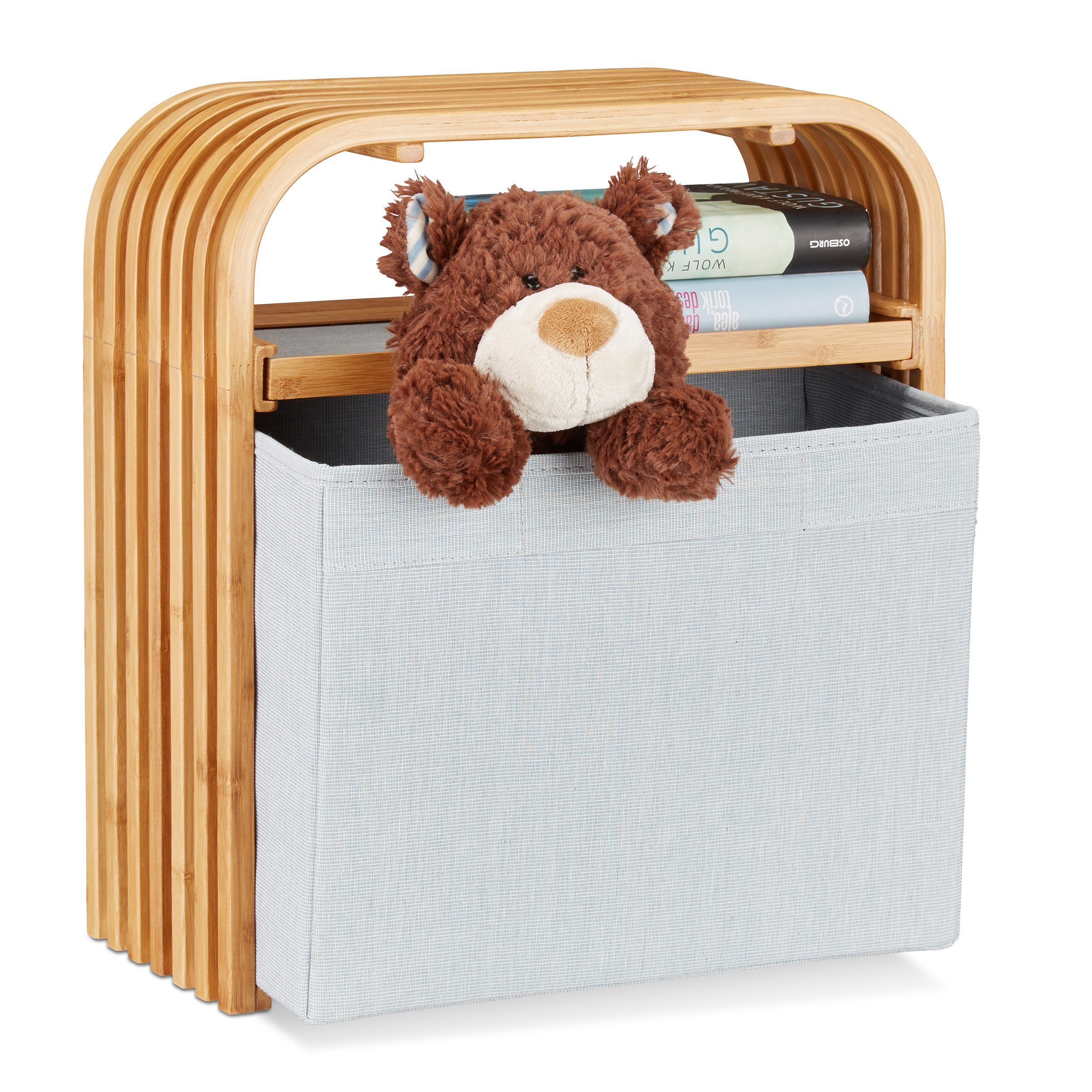 relaxdays Stauraumhocker Bambus Hocker mit Aufbewahrung (1 St)