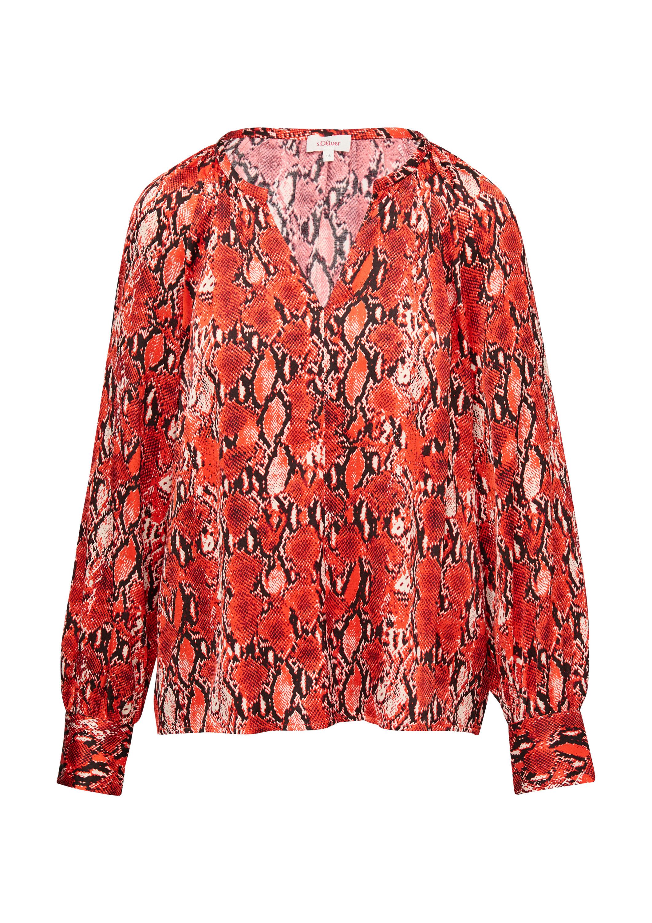s.Oliver Langarmbluse Bluse Satinbluse im Relaxed Fit günstig online kaufen
