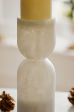 Next Kerzenhalter Kerzenständer für Stumpenkerzen mit Marmoreffekt
