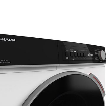 Sharp Waschmaschine ES-BRO014WA-DE, 10,00 kg, 1400 U/min, Aquastop, Dampffunktion, Kindersicherung, Advanced Inverter Motor