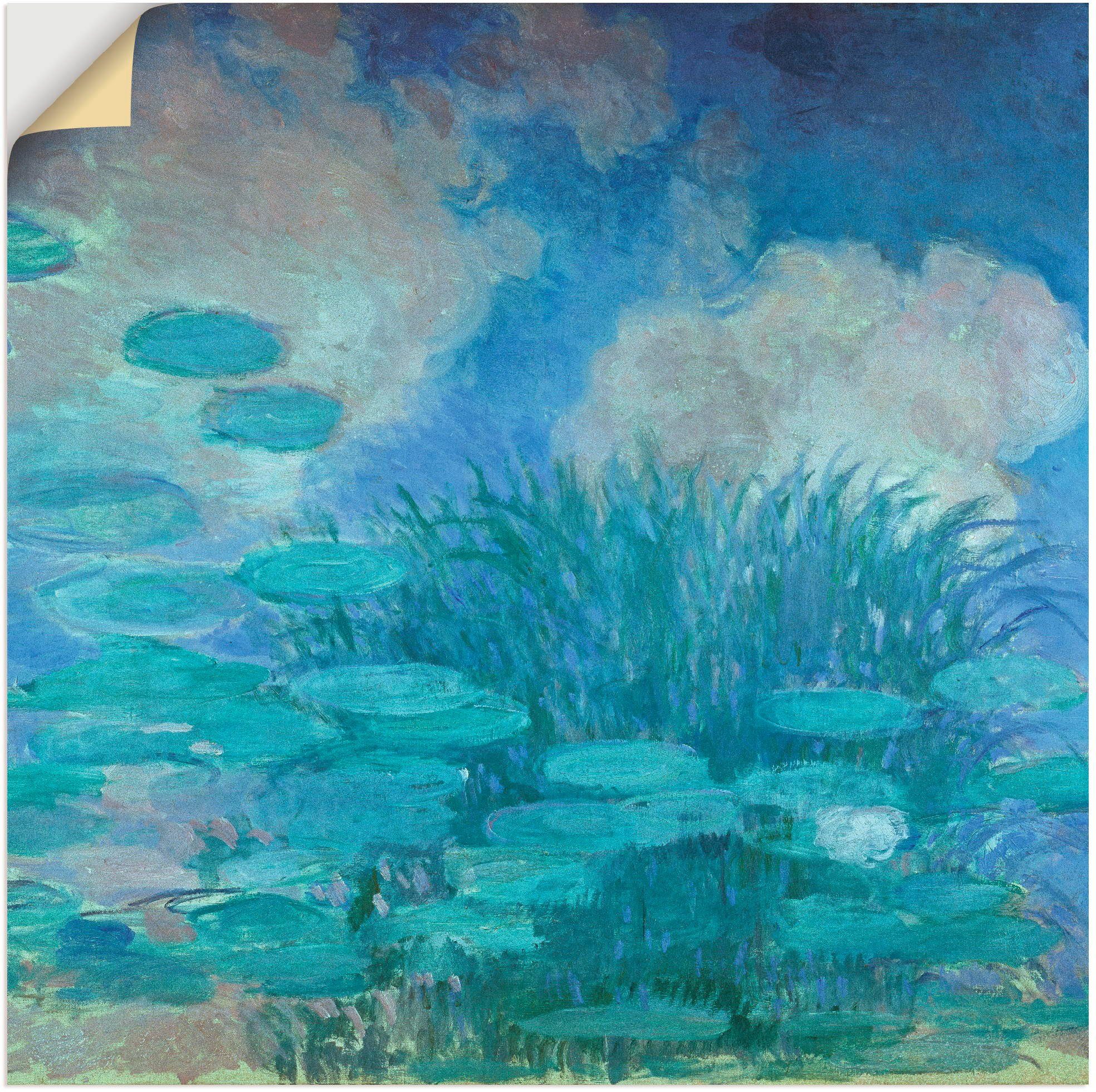 Artland Wandbild Seerosen (Harmonie in blau). 1914-1917, Gewässer (1 St), als Leinwandbild, Wandaufkleber oder Poster in versch. Größen