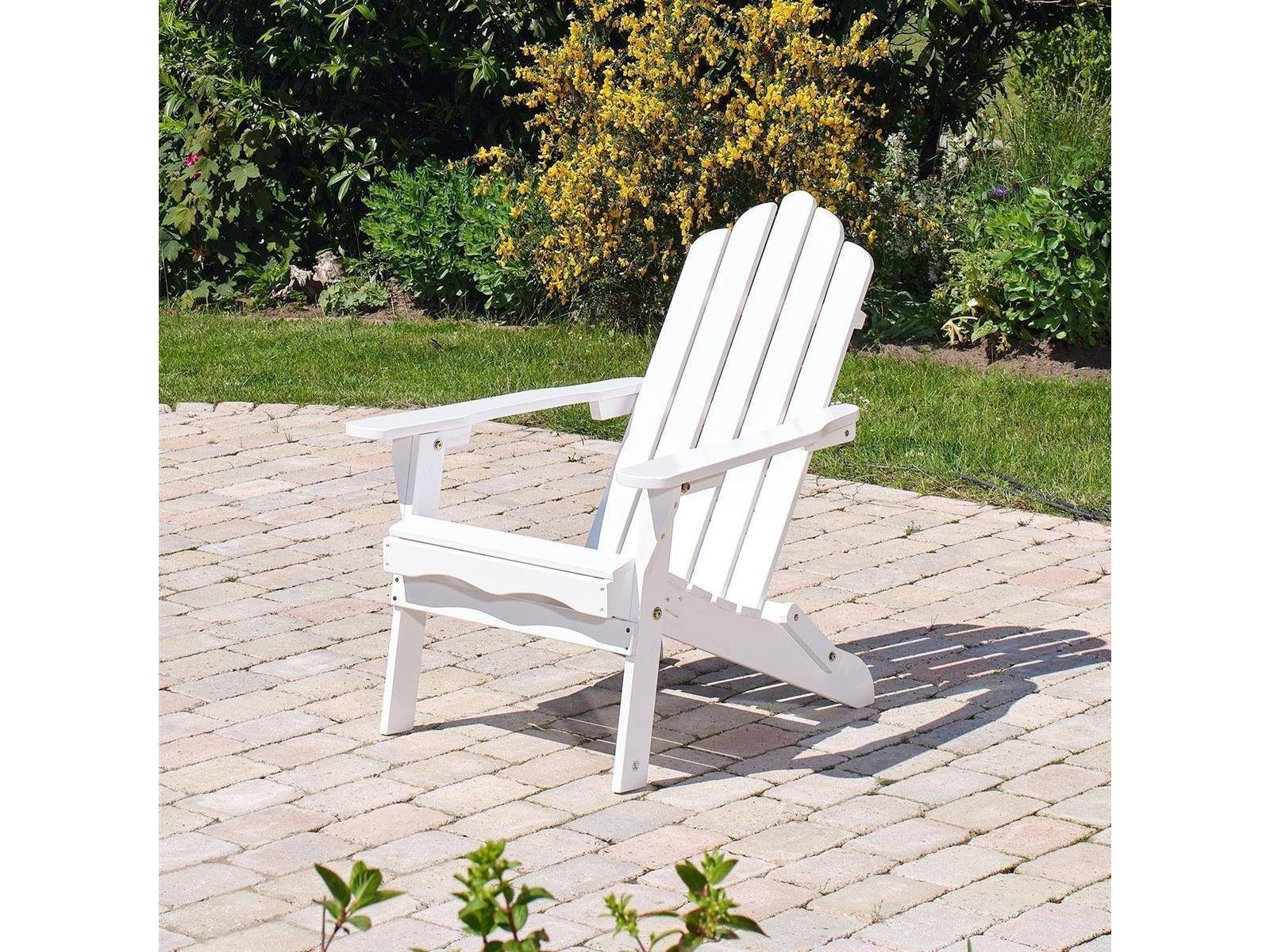 bellavista - Home&Garden® Gartensessel Gartensessel Adirondack Melvin weiss, klappbar, Maße: 73x87x91cm