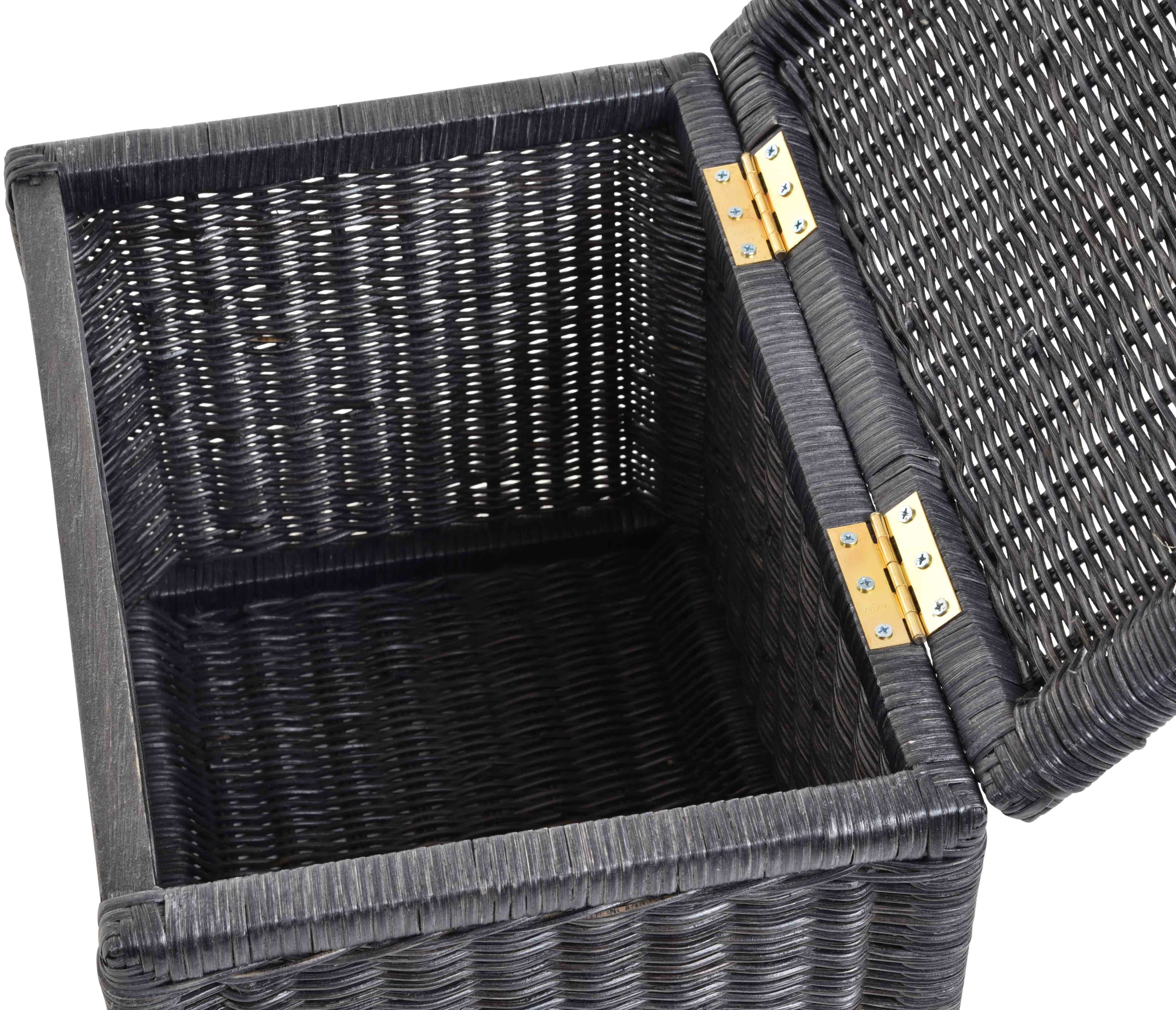 Krines Home Aufbewahrungskorb Hoher Korb mit Deckel Rattan geflochten Regalkorb Aufbewahrungsbox, Mit Inlett