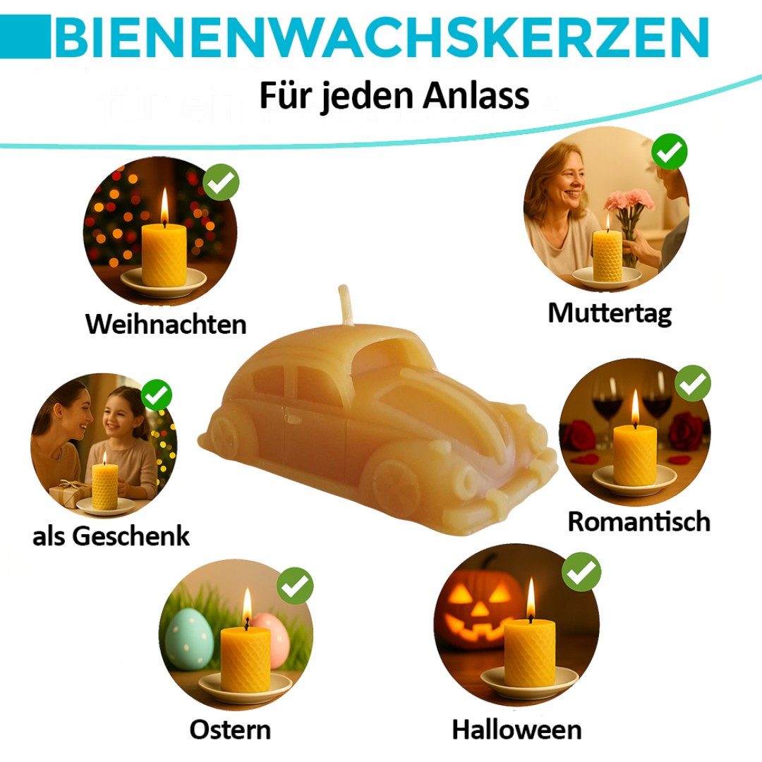 Aspinaworld Bienenwachskerze Autokerze - Käfer Bienenwachs