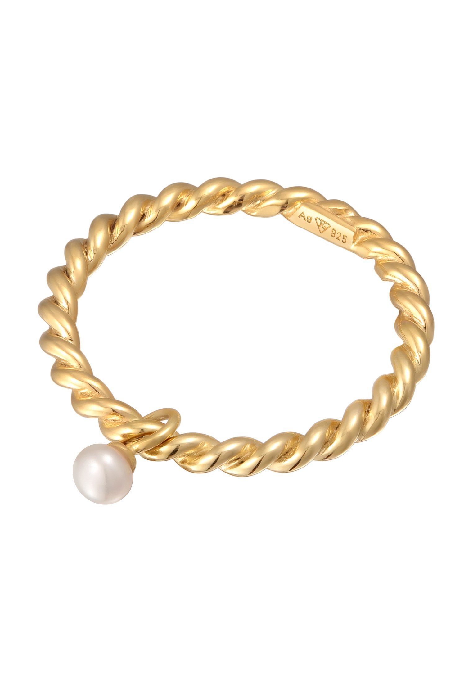 Elli Perlenring Bandring Stapelring Kordel Twist Perle 925 Silber günstig online kaufen