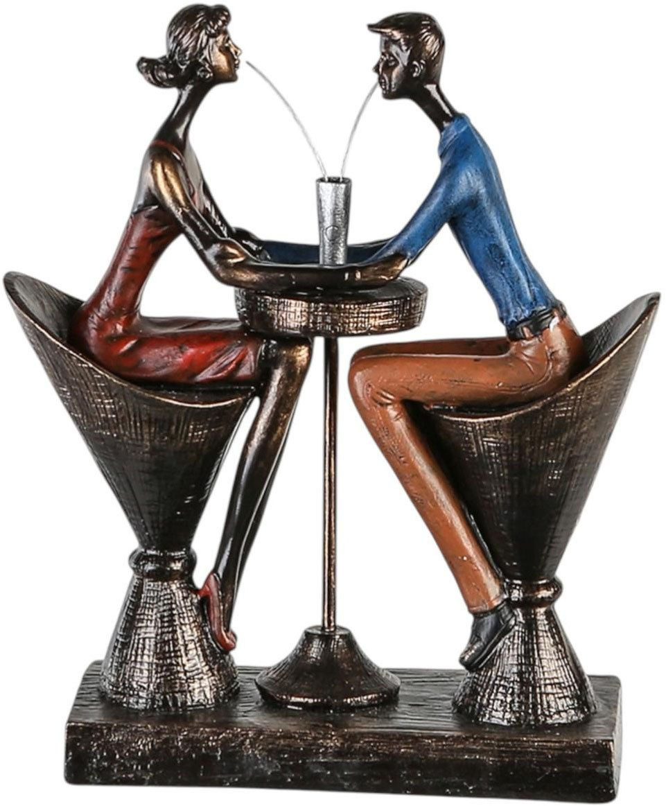 Casablanca by Gilde Dekofigur Skulptur "Table for two" (1 St), Bunte Kleidung, Antikfinish, Holzoptik-Basis