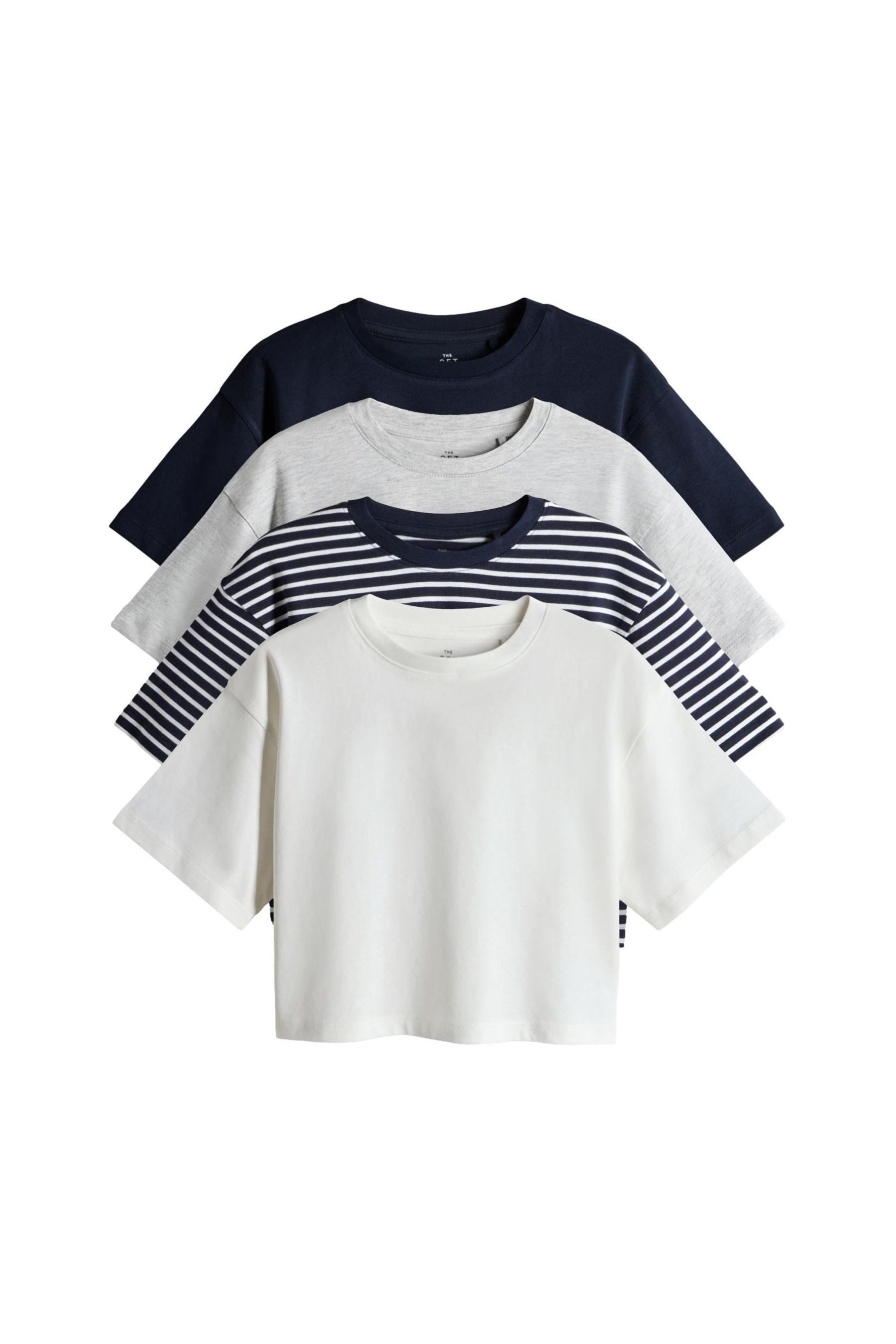 T-Shirt The Set schwere Skater-Shirts, 4er-Pack