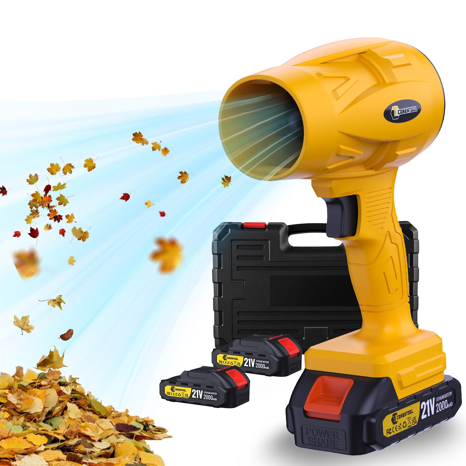 CONENTOOL Akku-Laubbläser Turbo Gebläse, mit 2.0Ah Akkus, Elektrische Staub günstig online kaufen