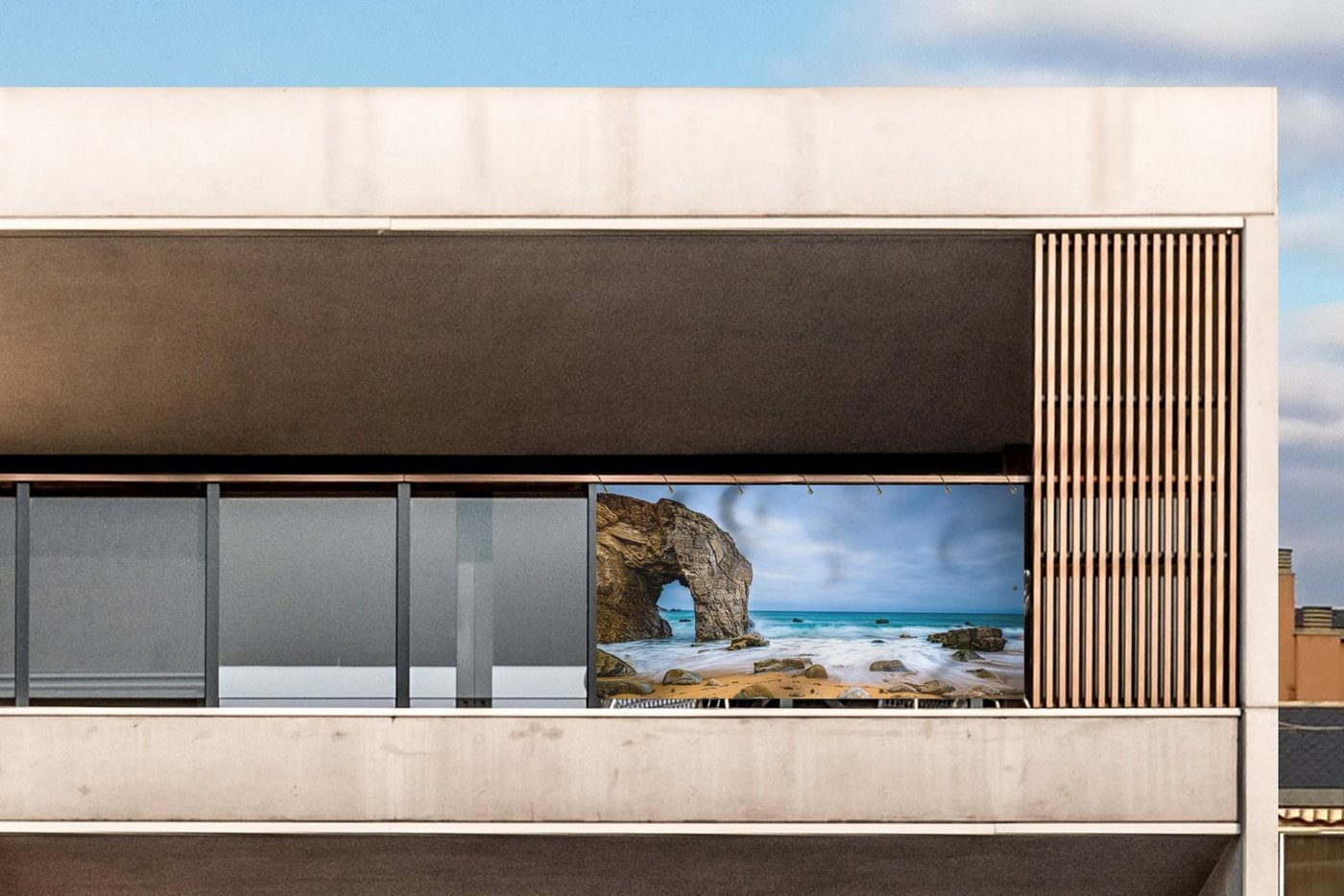 Thumbnail - MuchoWow Balkonsichtschutz Steine - Wasser - Strand - Felsen - Wellen (1-St) Balkon Sichtschutz 90x200, Windschutz für Z...
