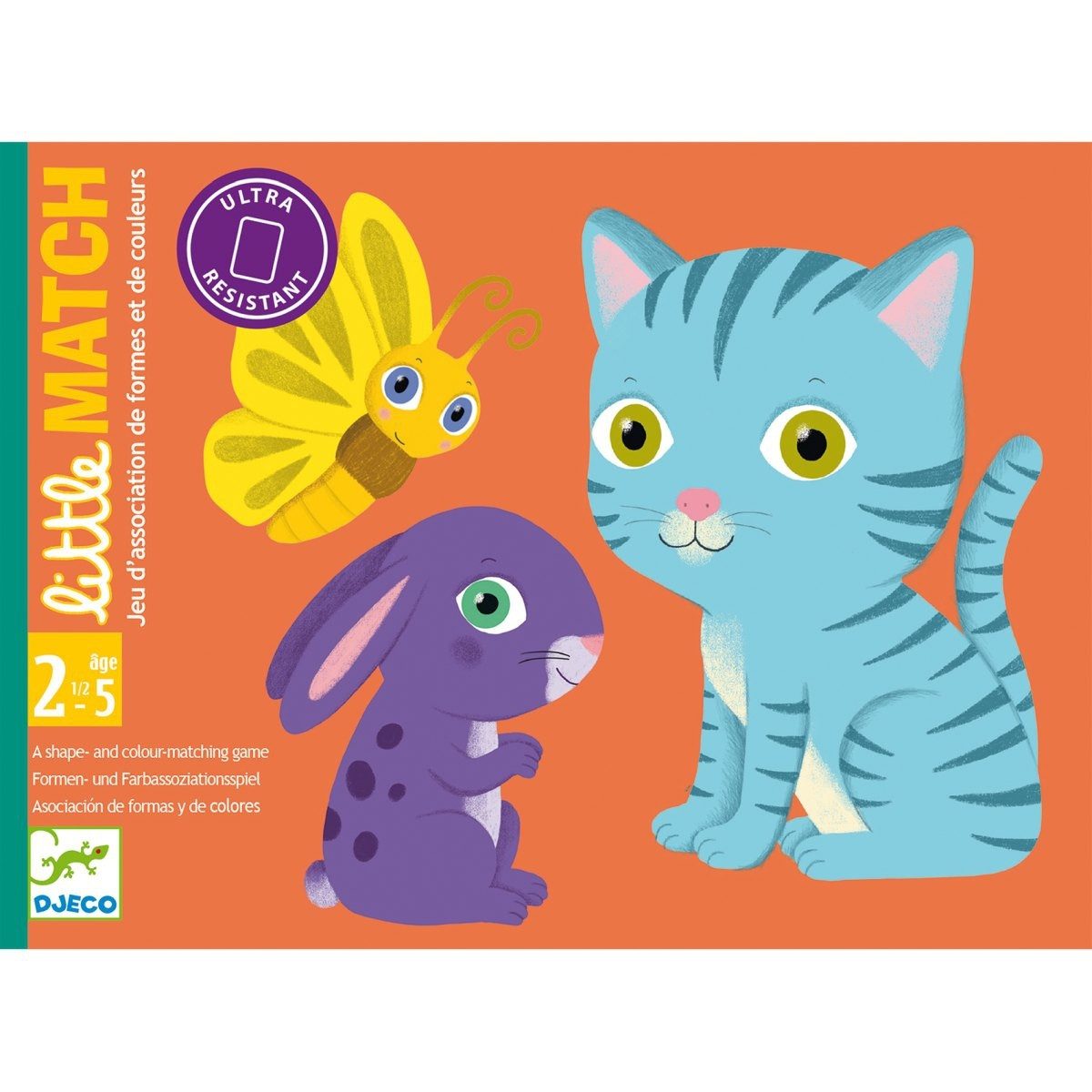 DJECO Spiel Djeco Kartenspiel für Kleine Little Match Kartenspiel Lernspiel Kinder