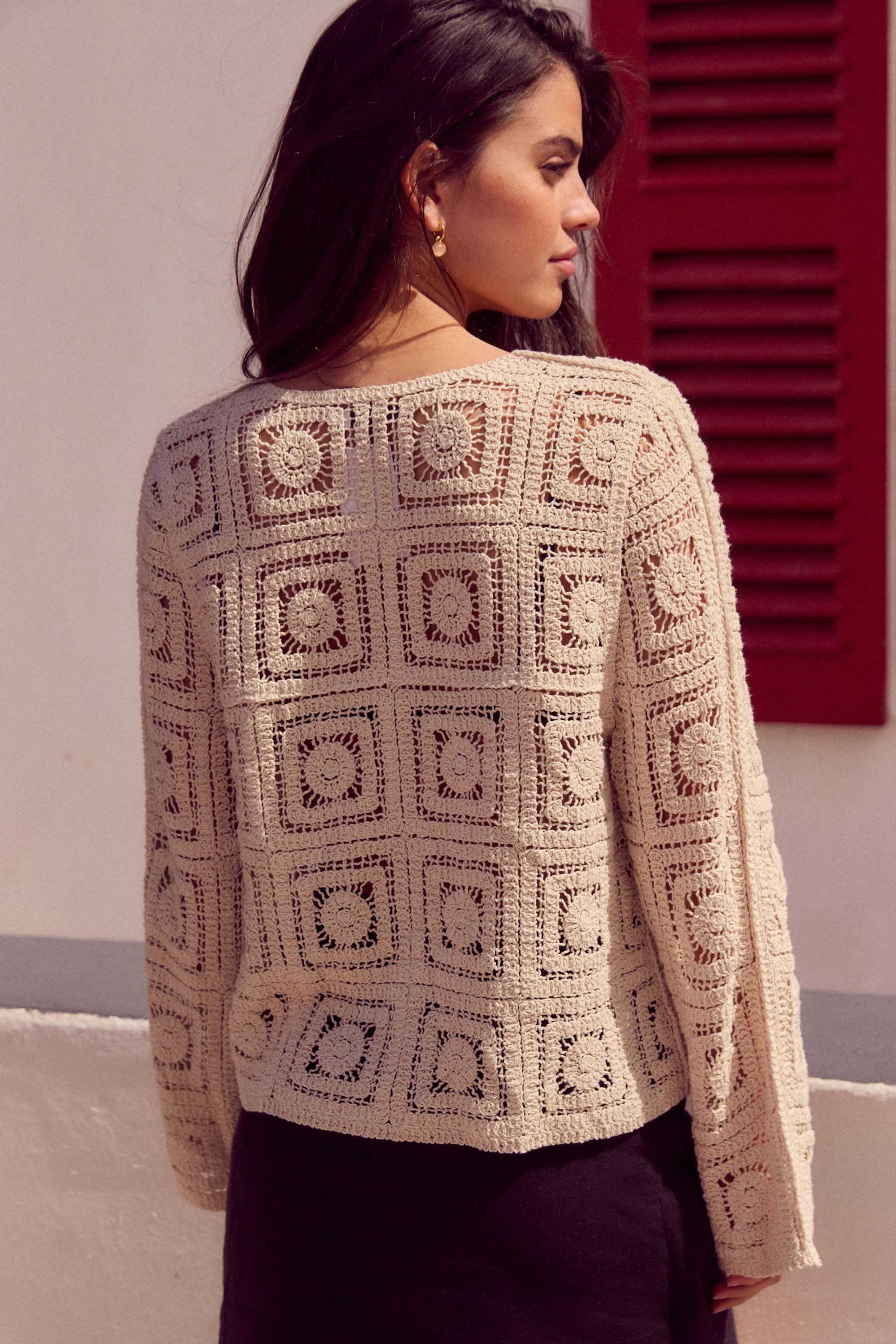 Next Strickjacke Elegante Häkeljacke zum Knöpfen günstig online kaufen