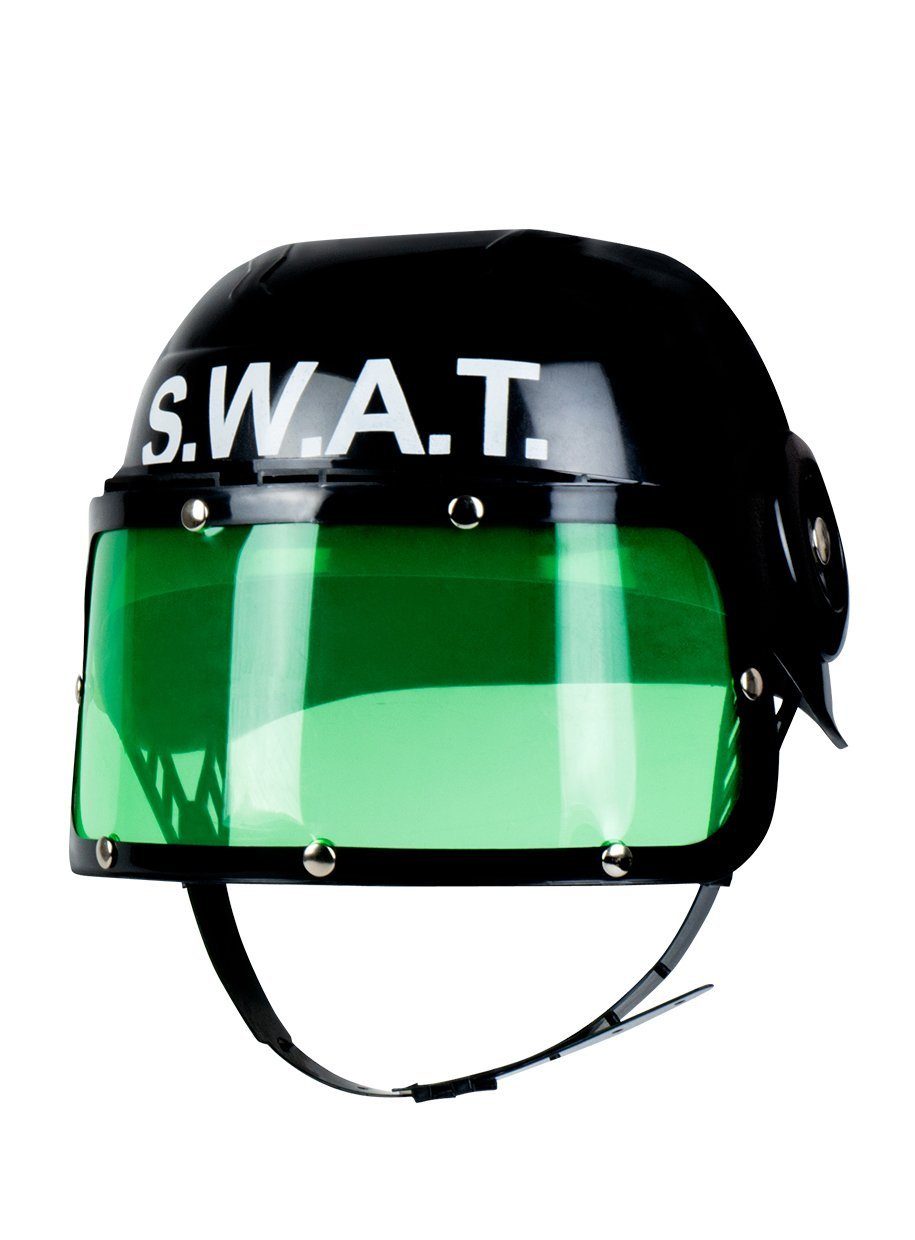 Boland Polizei-Kostüm SWAT Polizeihelm, Größenverstellbarer Einsatzhelm für Spezialkräfte
